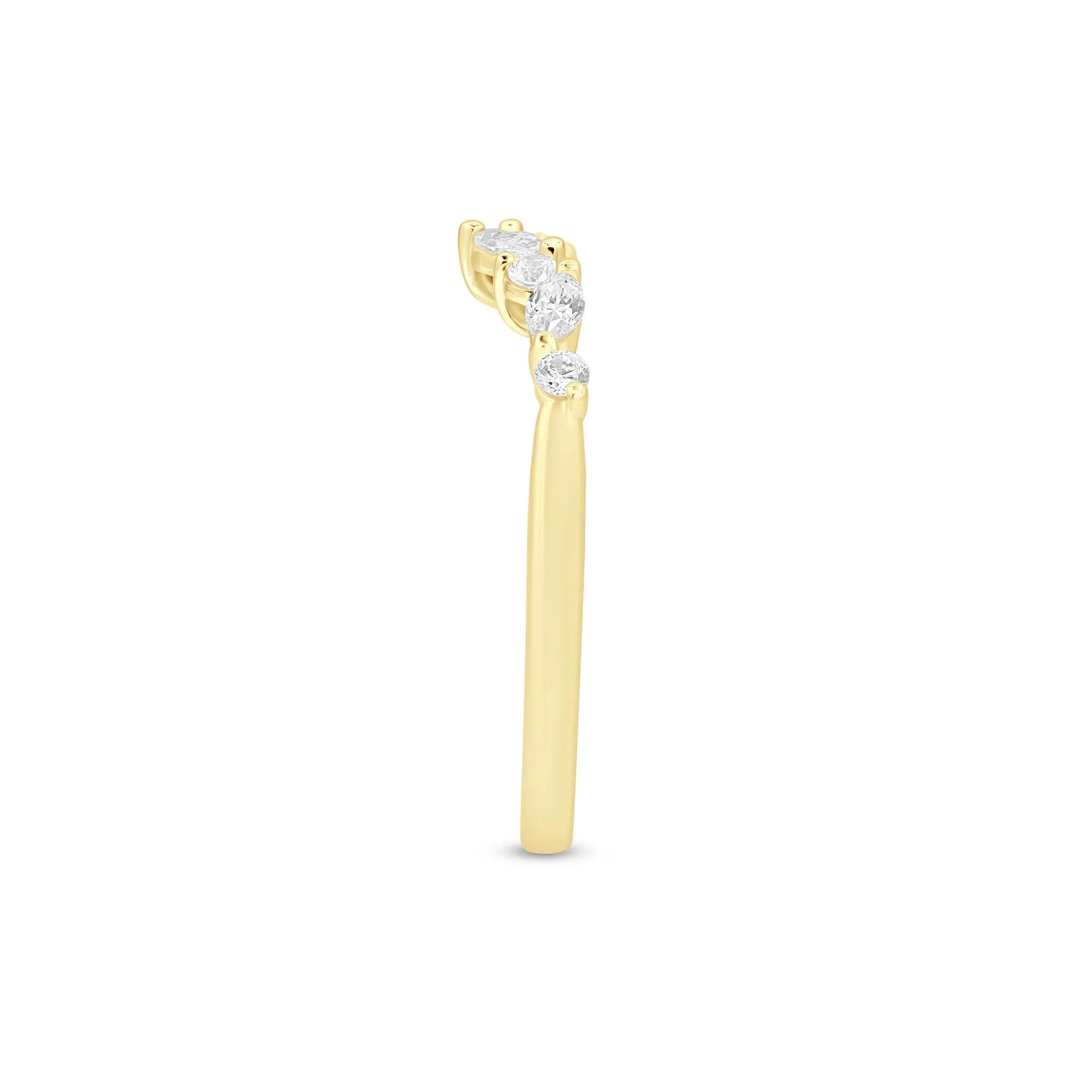 1/3 CT. Tw. Diamond Chevron Band Ring 14K Yellow Gold Size 6 1mm - Image 3