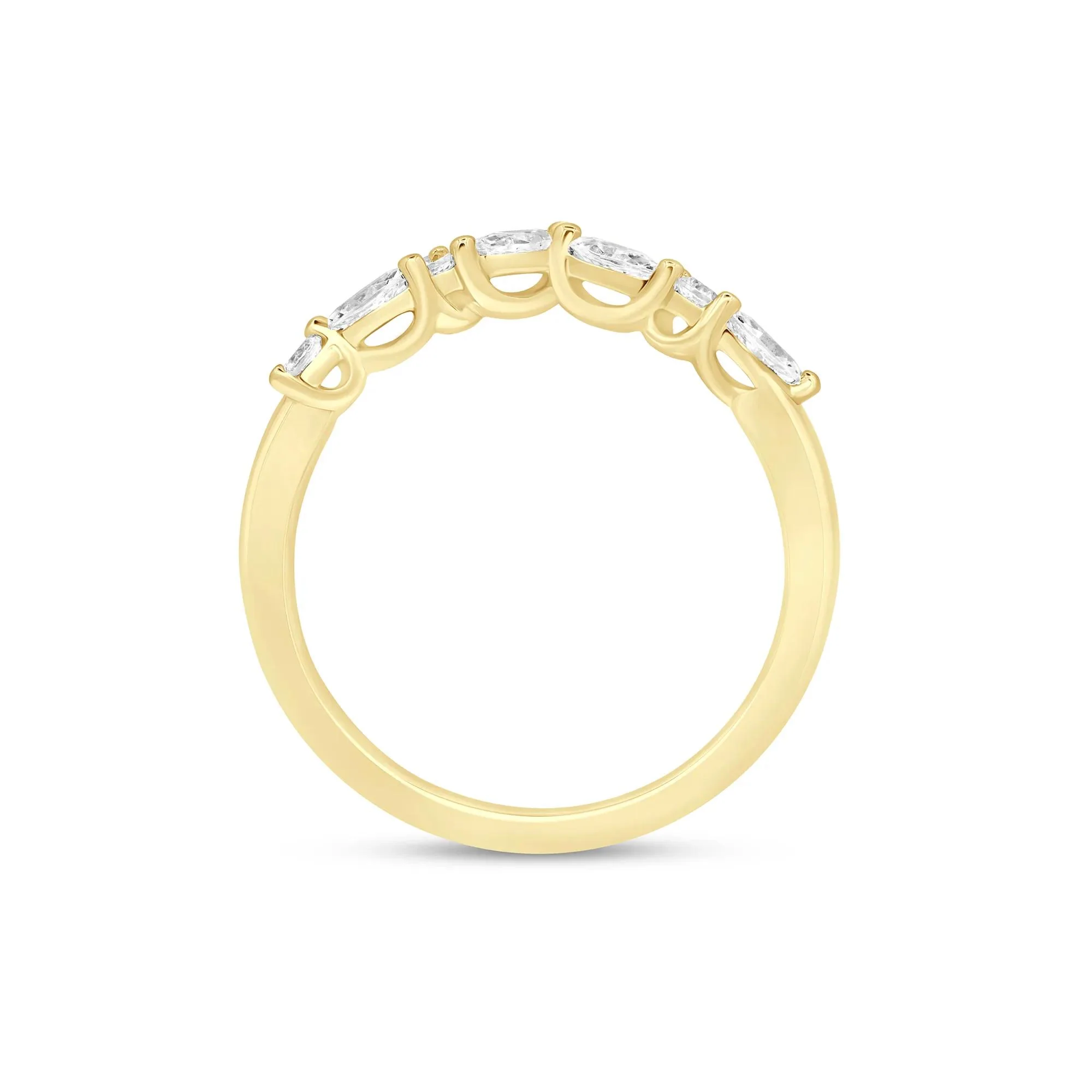 1/3 CT. Tw. Diamond Chevron Band Ring 14K Yellow Gold Size 8.5 1mm - Image 2