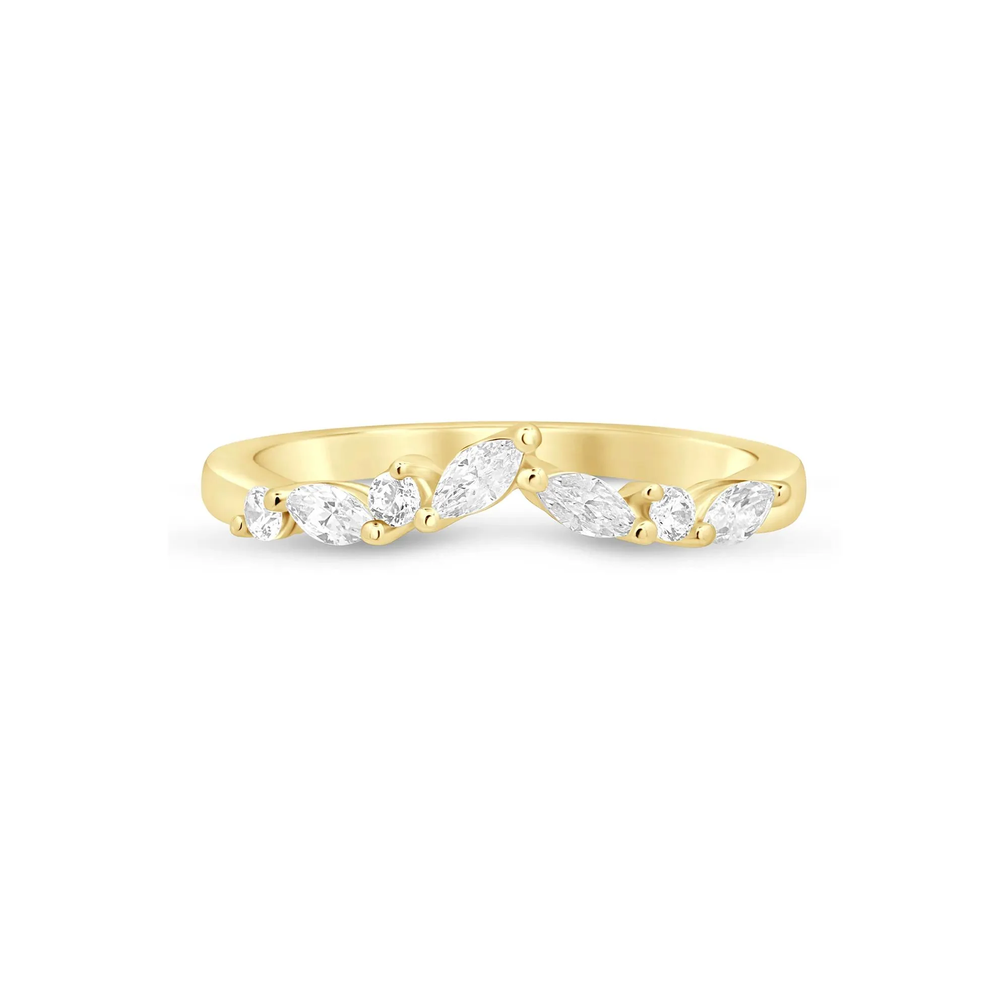 1/3 CT. Tw. Diamond Chevron Band Ring 14K Yellow Gold Size 9 1mm