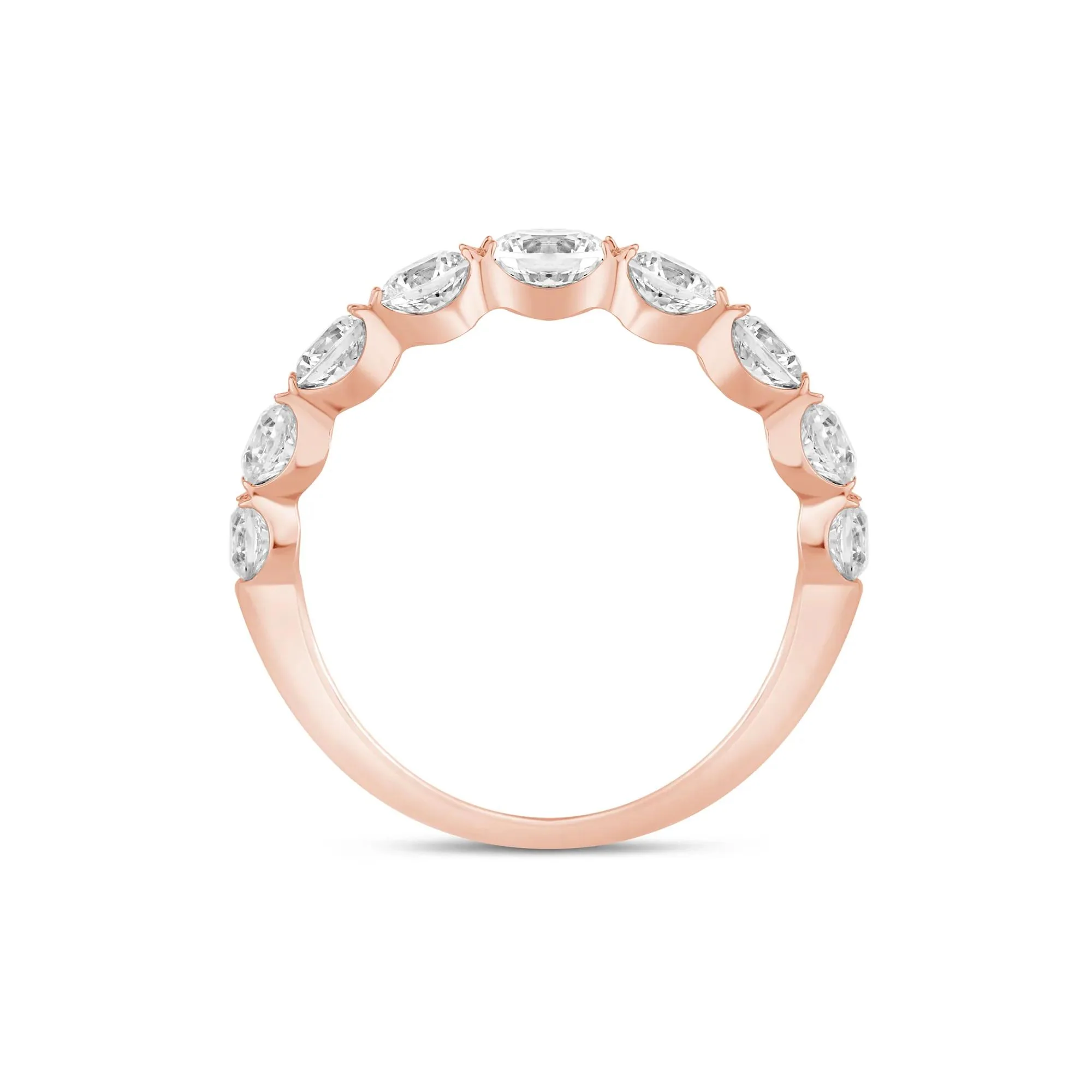 1/2 CT. Tw. Lab Grown Diamond Shared-Prong Band Ring 14K Rose Gold Round Brilliant Cut Size 5 1mm - Image 2