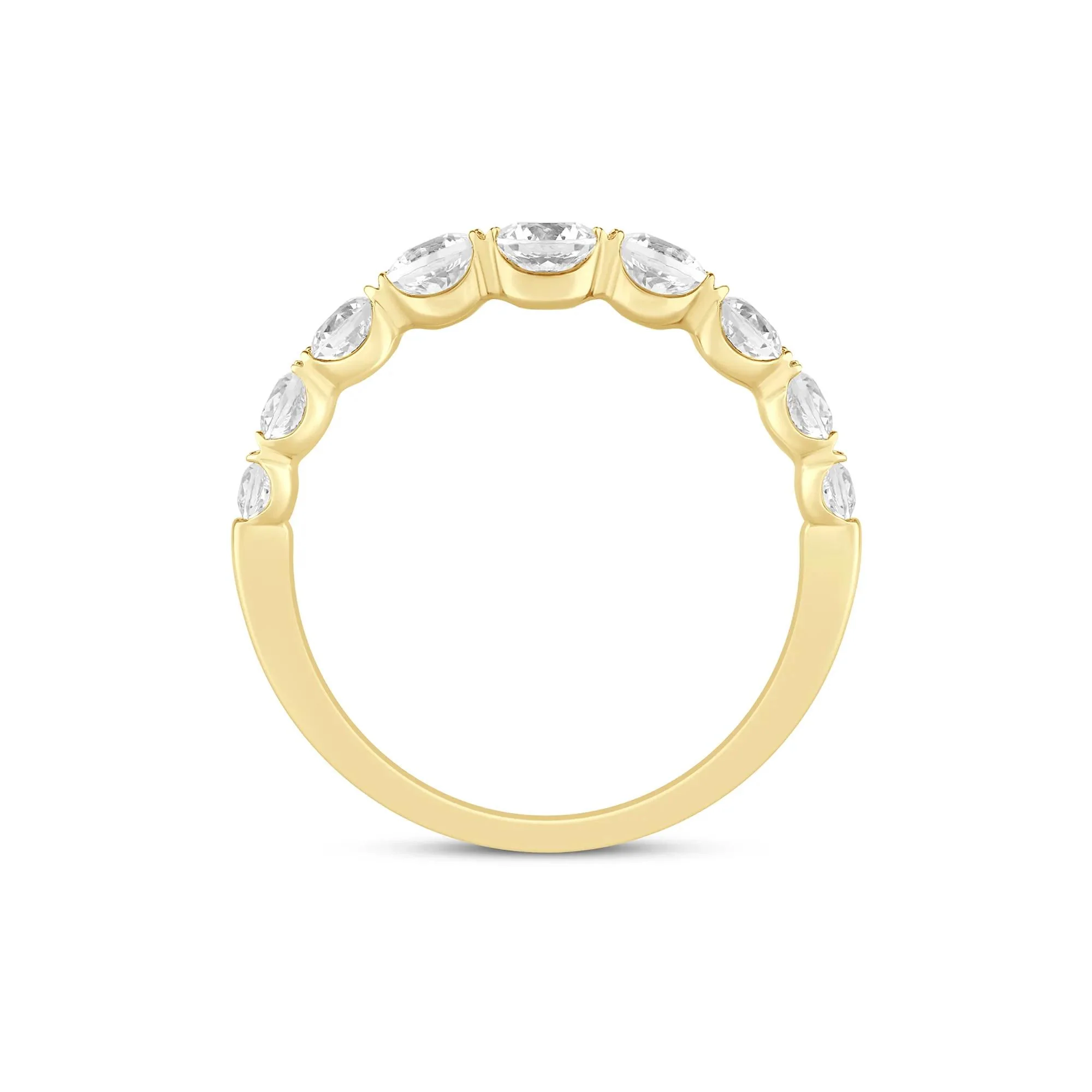1 CT. Tw. Lab Grown Diamond Shared-Prong Band Ring 14K Yellow Gold Round Brilliant Cut Size 5.5 1mm - Image 2