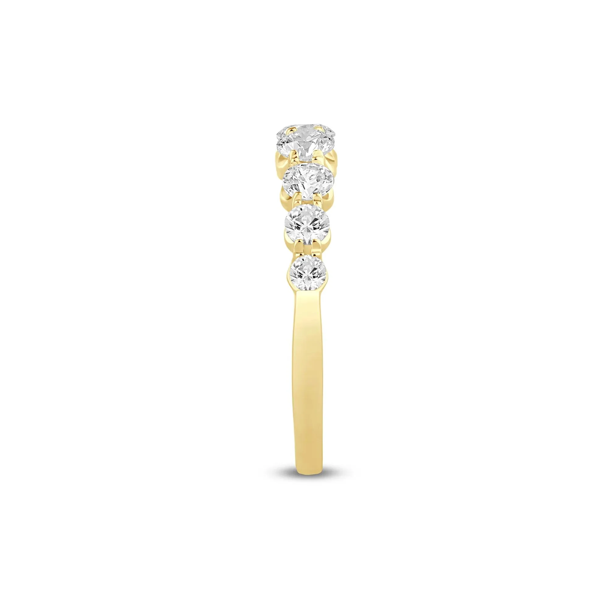 1 CT. Tw. Lab Grown Diamond Shared-Prong Band Ring 14K Yellow Gold Round Brilliant Cut Size 9 1mm - Image 3