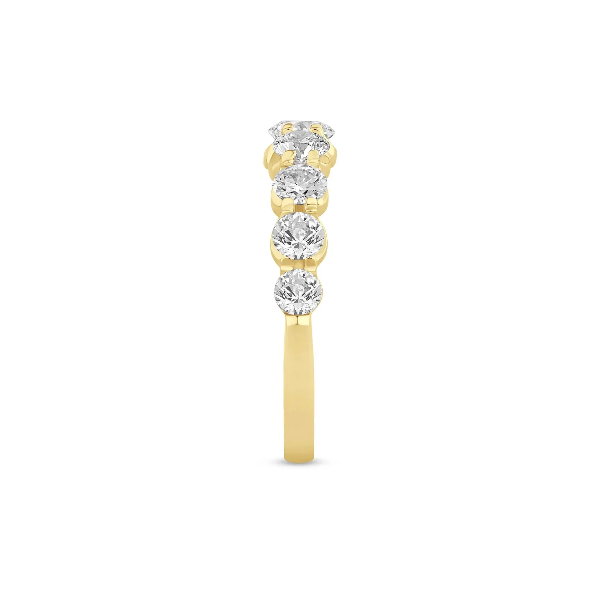 1/2 CT. Tw. Lab Grown Diamond Shared-Prong Band Ring 14K Yellow Gold Round Brilliant Cut Size 6 1mm - Image 3