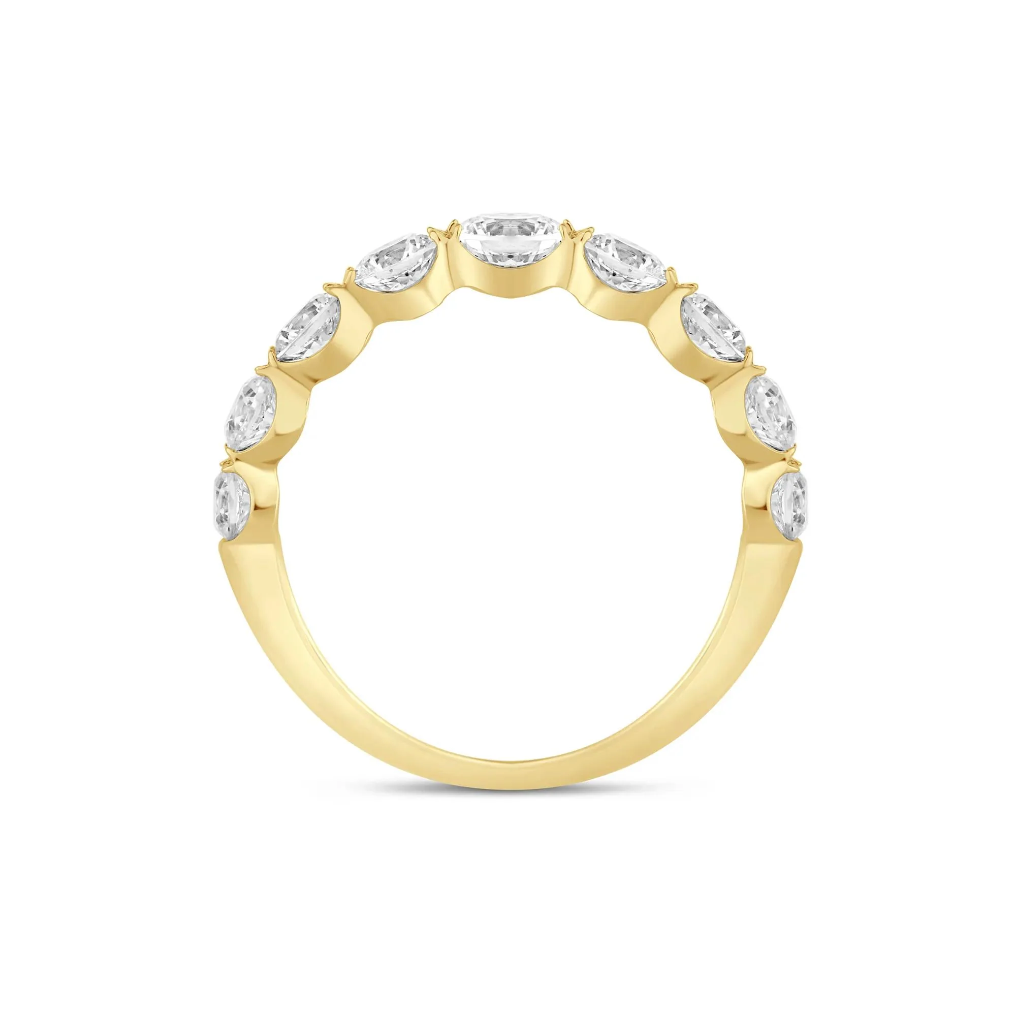 1/2 CT. Tw. Lab Grown Diamond Shared-Prong Band Ring 14K Yellow Gold Round Brilliant Cut Size 8 1mm - Image 2