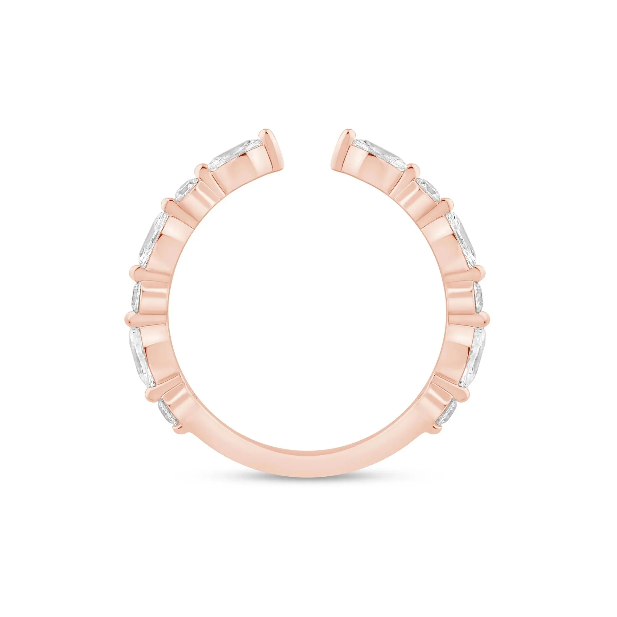 1/2 CT. Tw. Lab Grown Diamond Open Band Ring 14K Rose Gold Size 7 1mm - Image 2
