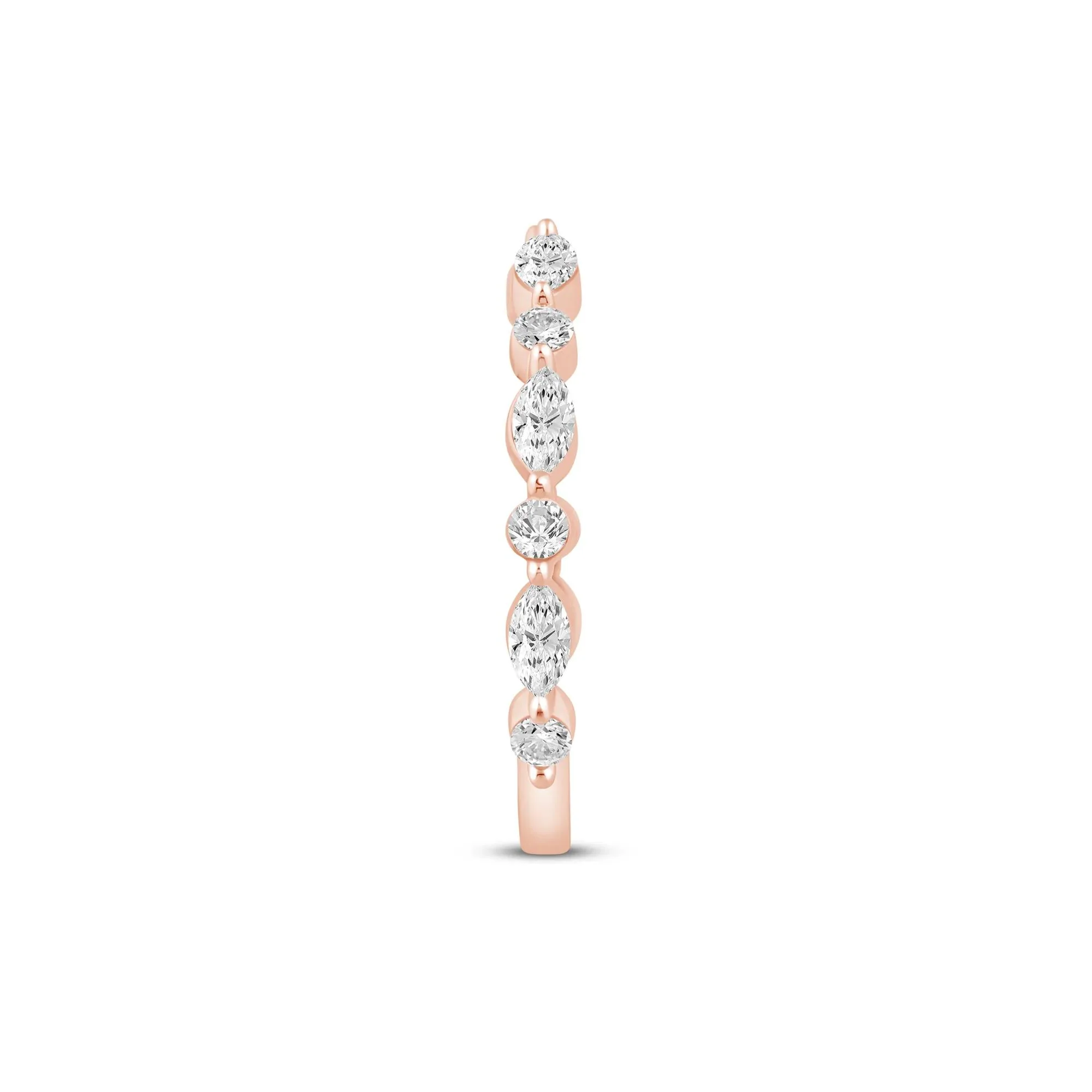 1/2 CT. Tw. Lab Grown Diamond Open Band Ring 14K Rose Gold Size 7.5 1mm - Image 3
