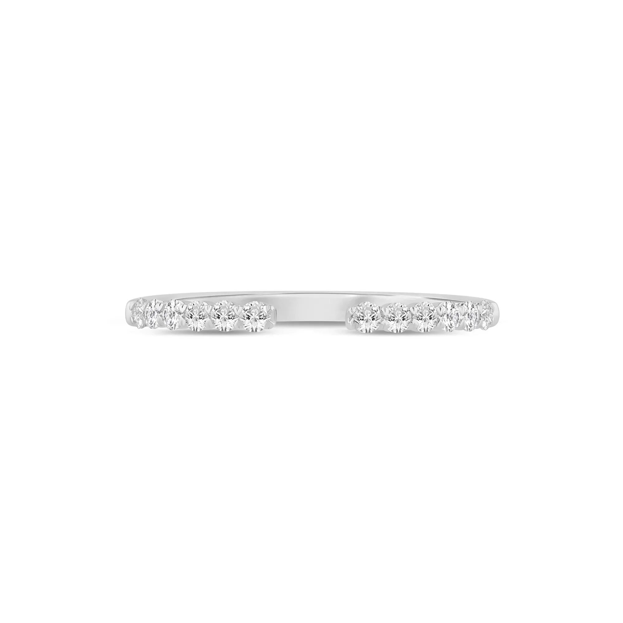 1/4 CT. Tw. Round Diamond Open Band Ring 14K White Gold Size 6 1mm