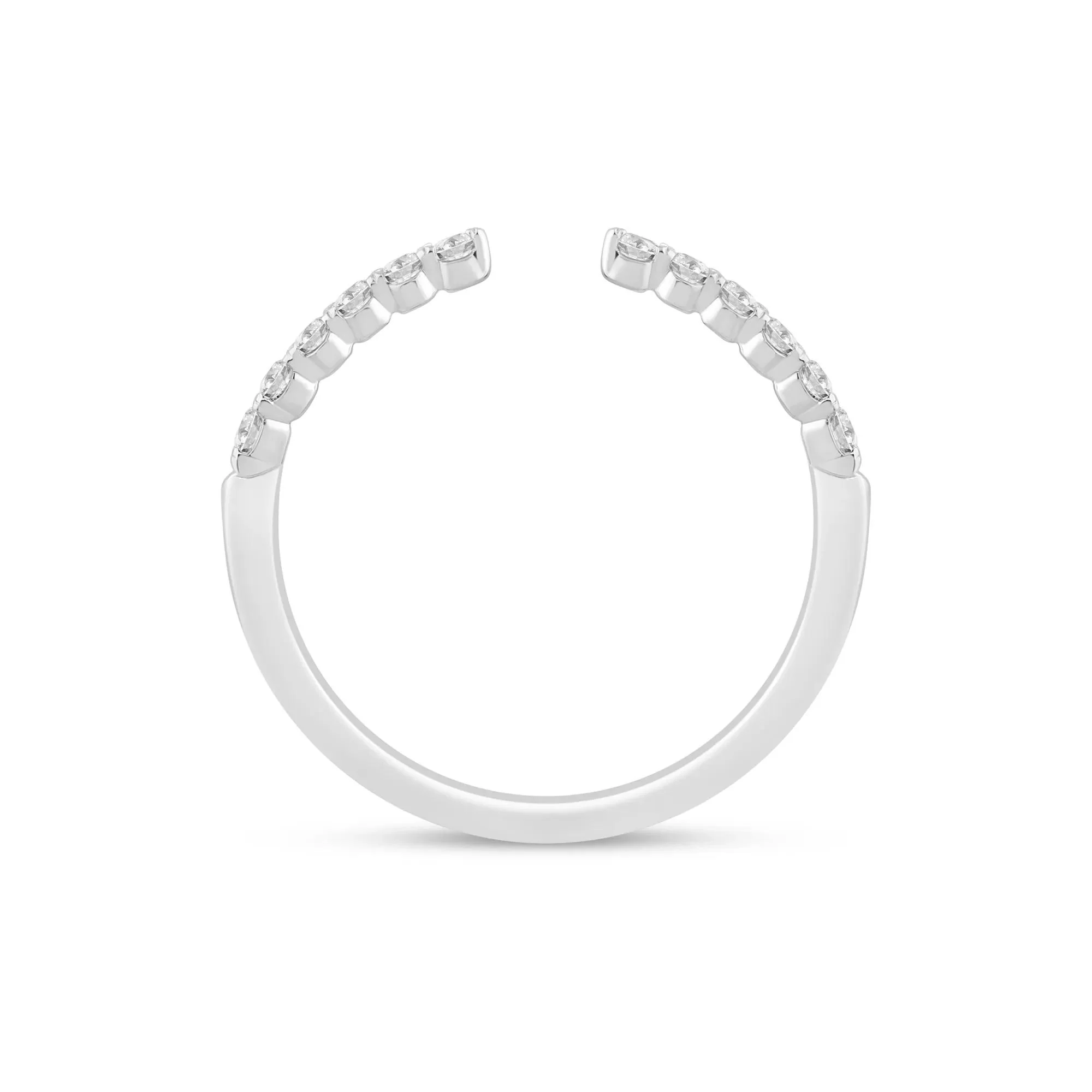 1/4 CT. Tw. Round Diamond Open Band Ring 14K White Gold Size 8 1mm - Image 2