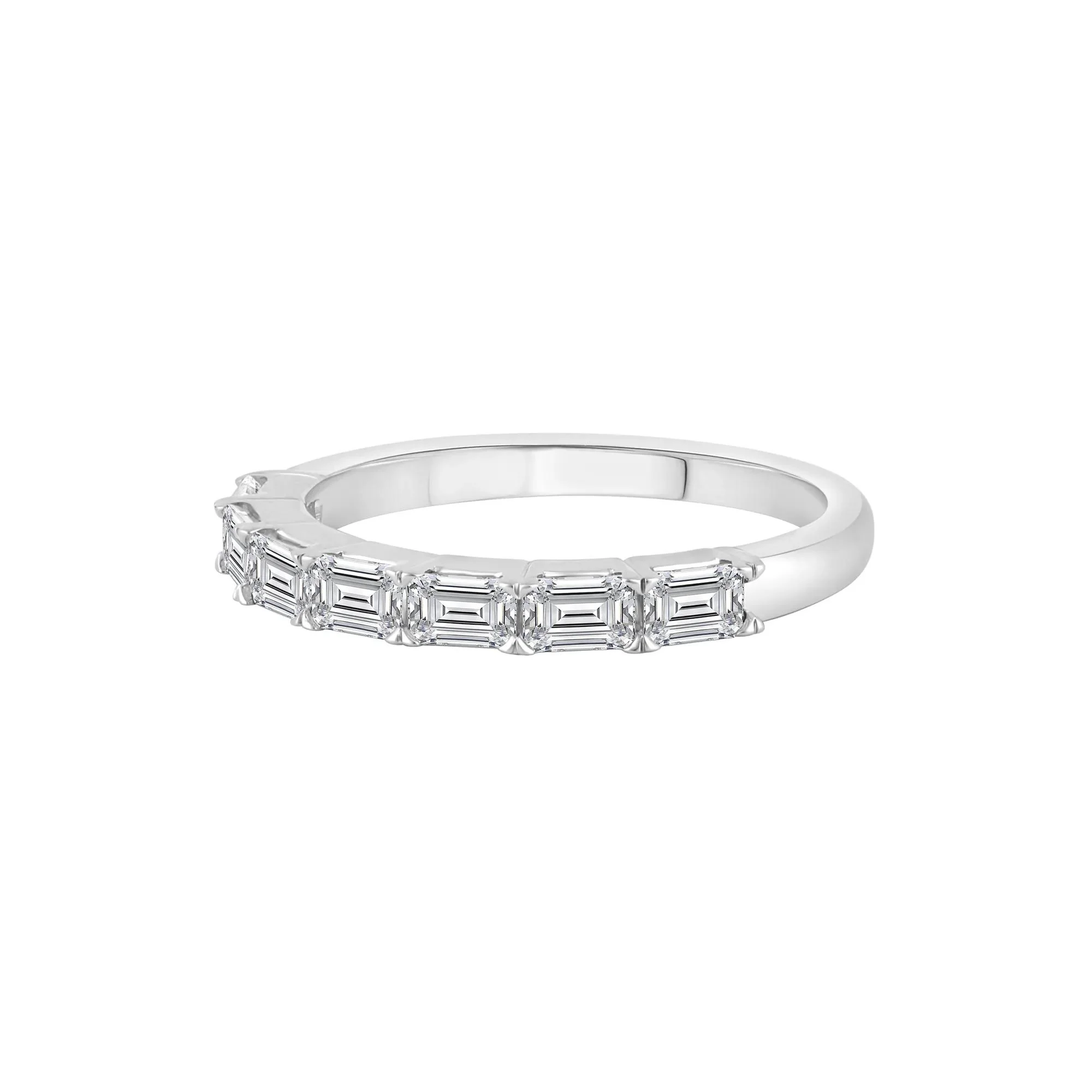 1 CT. Tw. Lab Grown Diamond East-West Band Ring 14K White Gold Size 6 2mm - Image 4