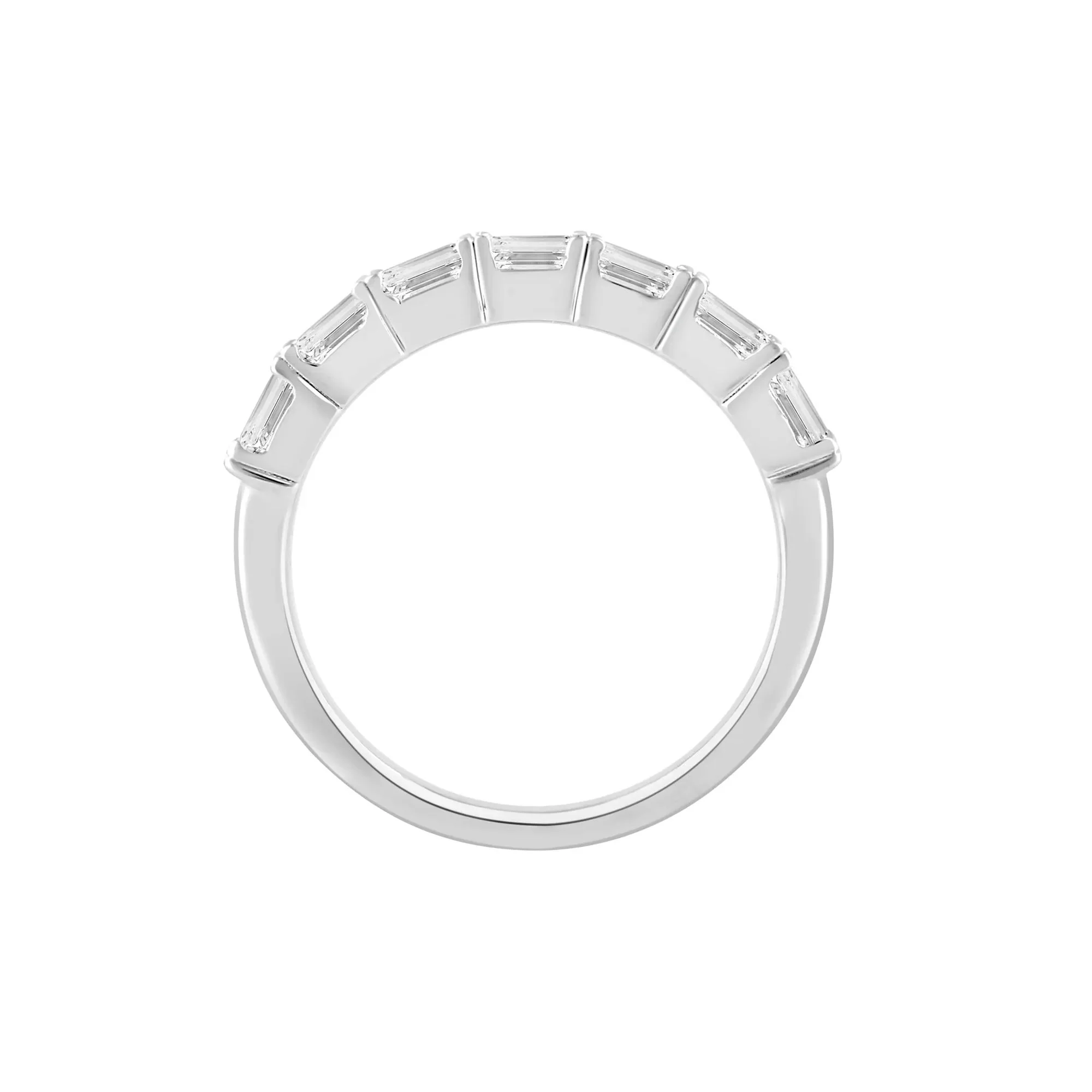 1 CT. Tw. Lab Grown Diamond East-West Band Ring 14K White Gold Size 7.5 2mm - Image 2