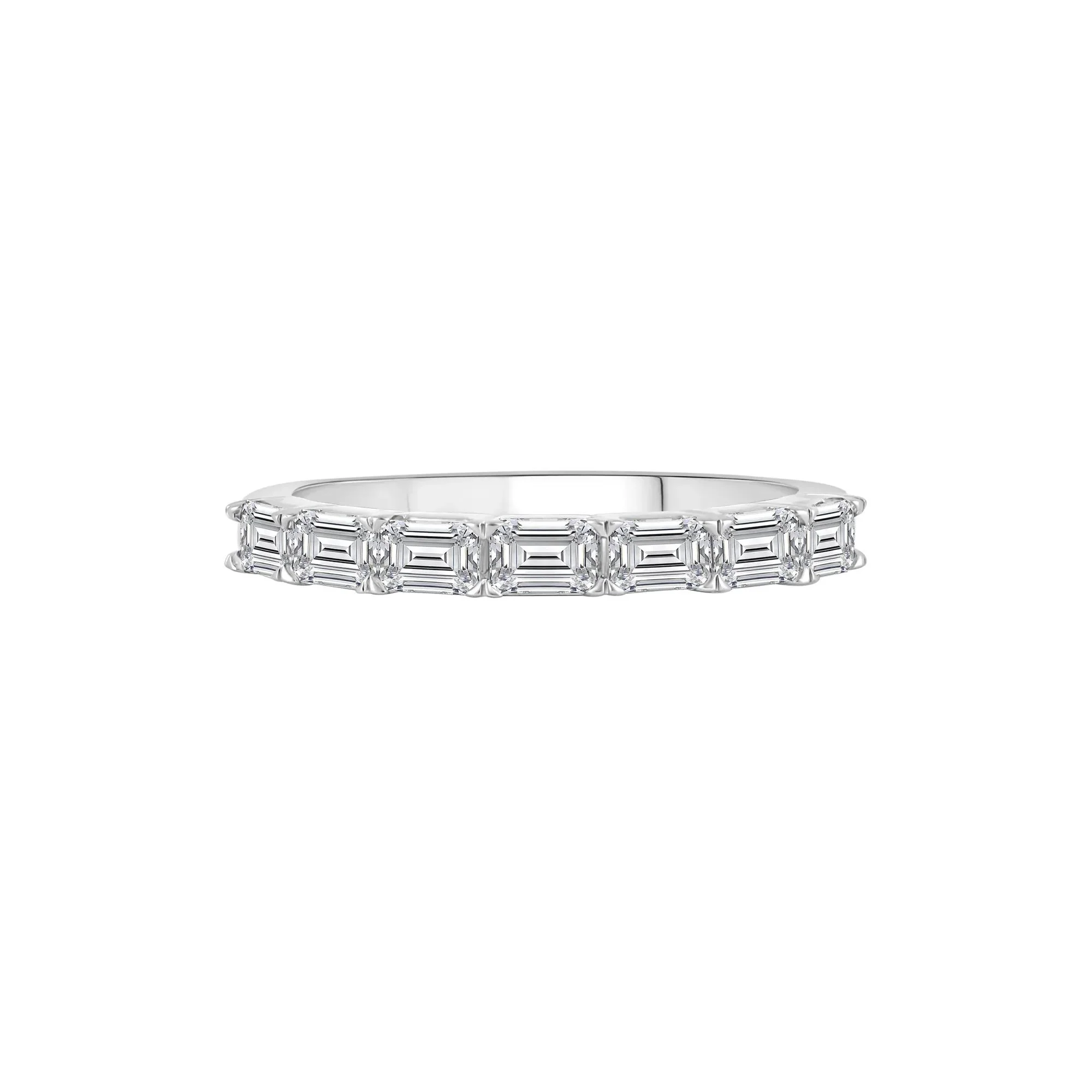 1 CT. Tw. Lab Grown Diamond East-West Band Ring 14K White Gold Size 9 2mm