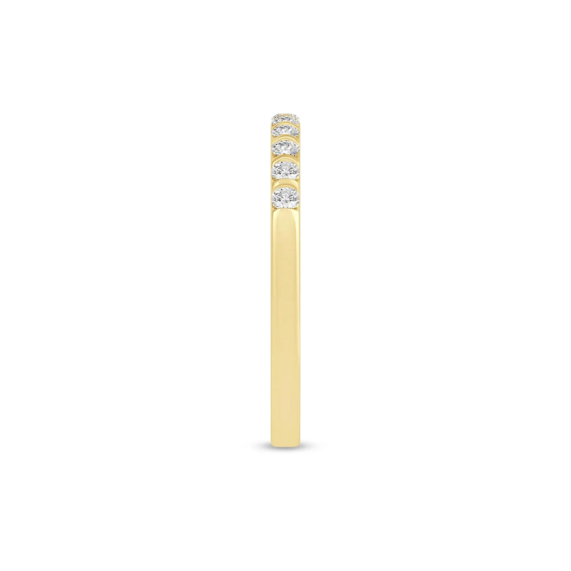 1/7 CT. Tw. Diamond Band Ring 10K Yellow Gold Round Brilliant Cut Size 6 1mm - Image 3