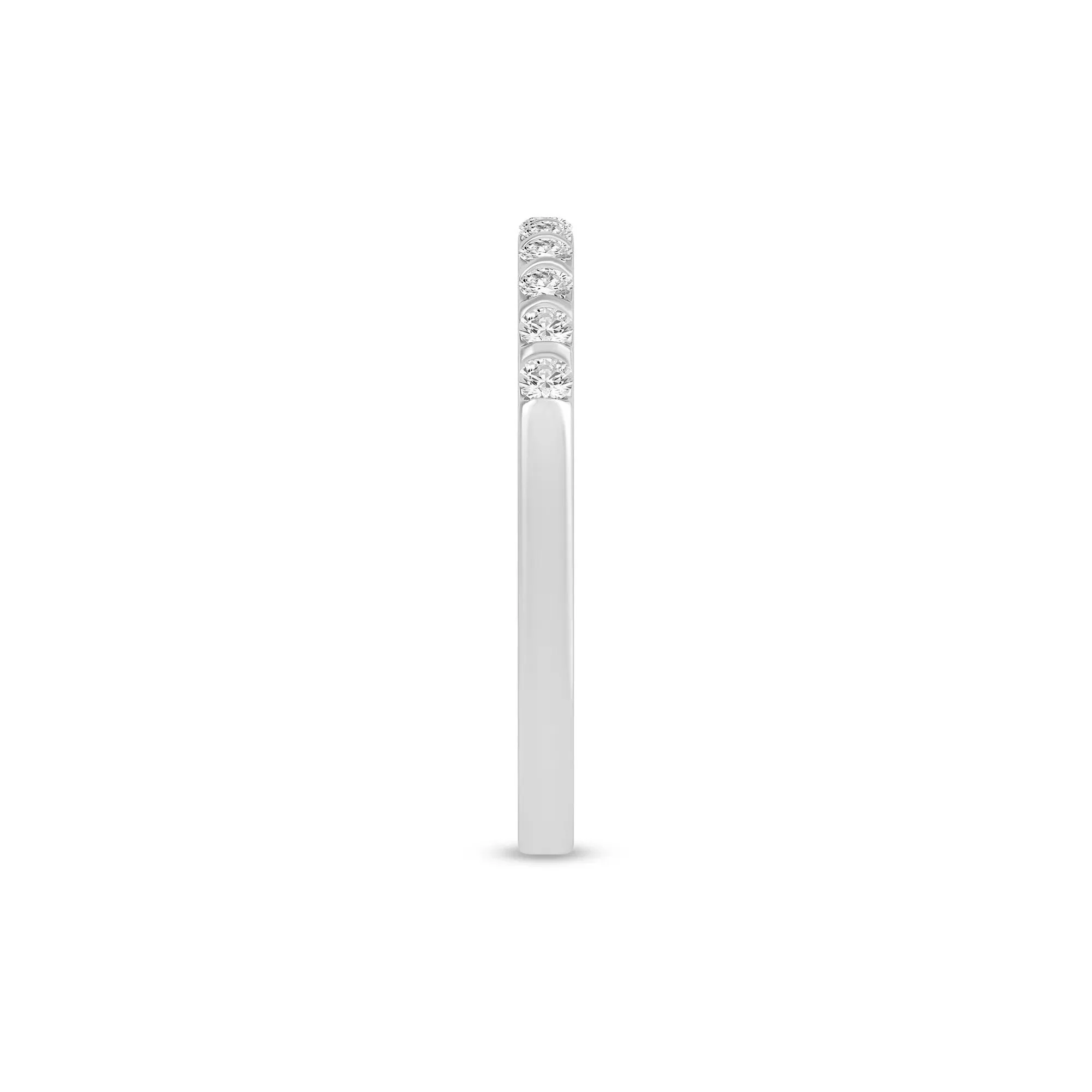 1/7 CT. Tw. Diamond Band Ring 10K White Gold Round Brilliant Cut Size 7 1mm - Image 3