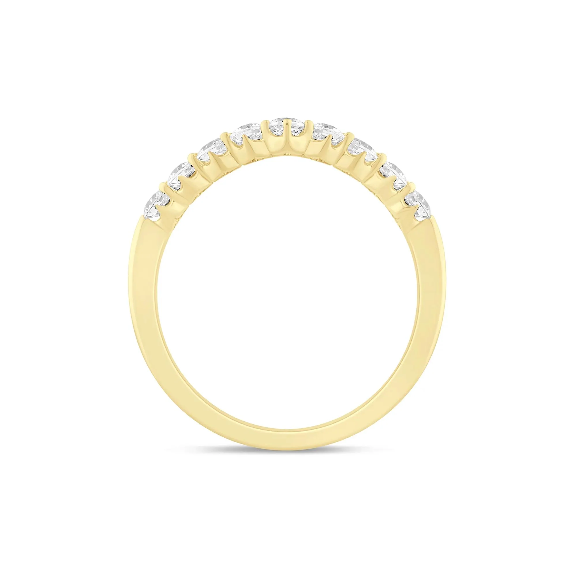 1/2 CT. Tw. Lab Grown Diamond Chevron Band Ring 14K Yellow Gold Round Brilliant Cut Size 8 1mm - Image 2
