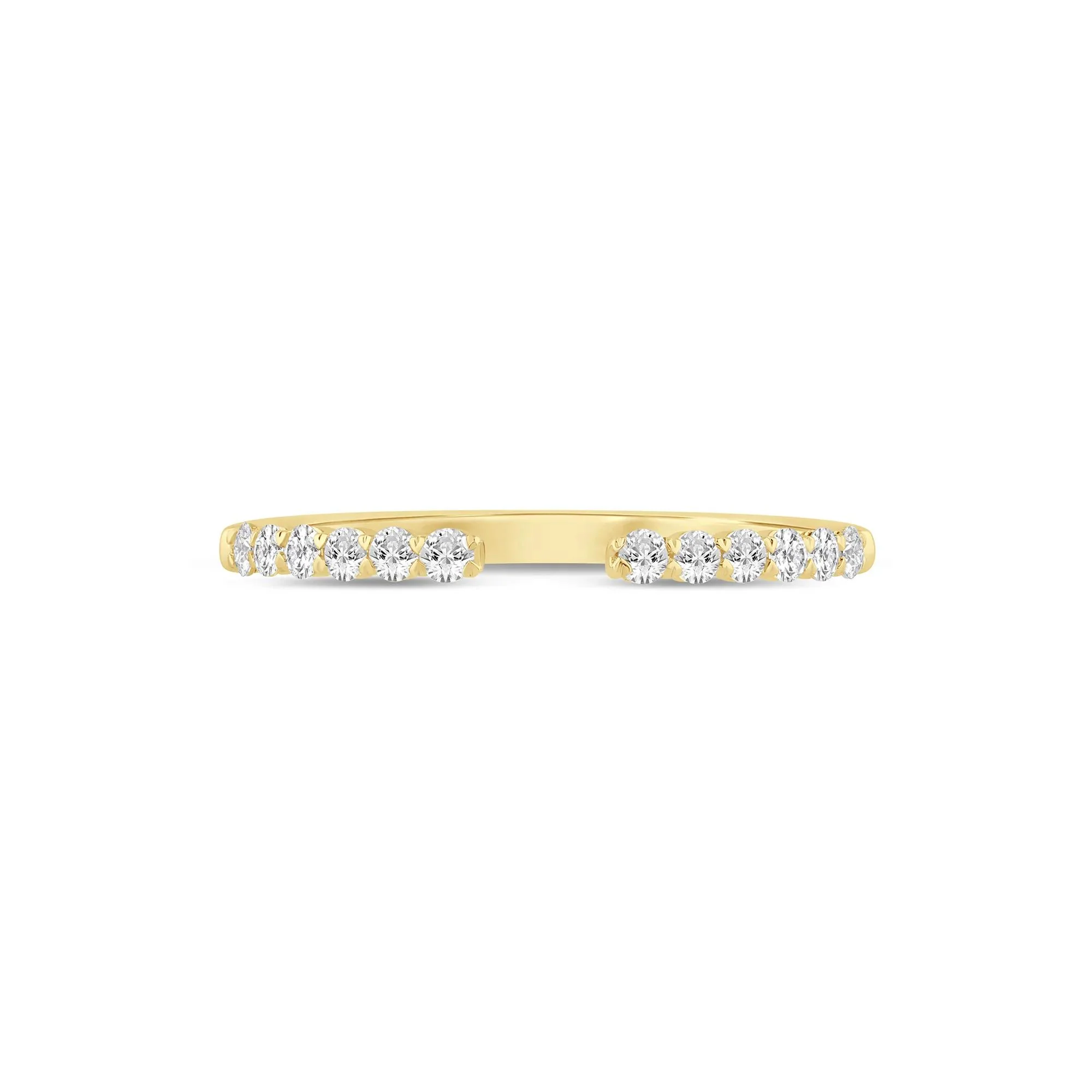 1/4 CT. Tw. Round Diamond Open Band Ring 14K Yellow Gold Size 5 1mm