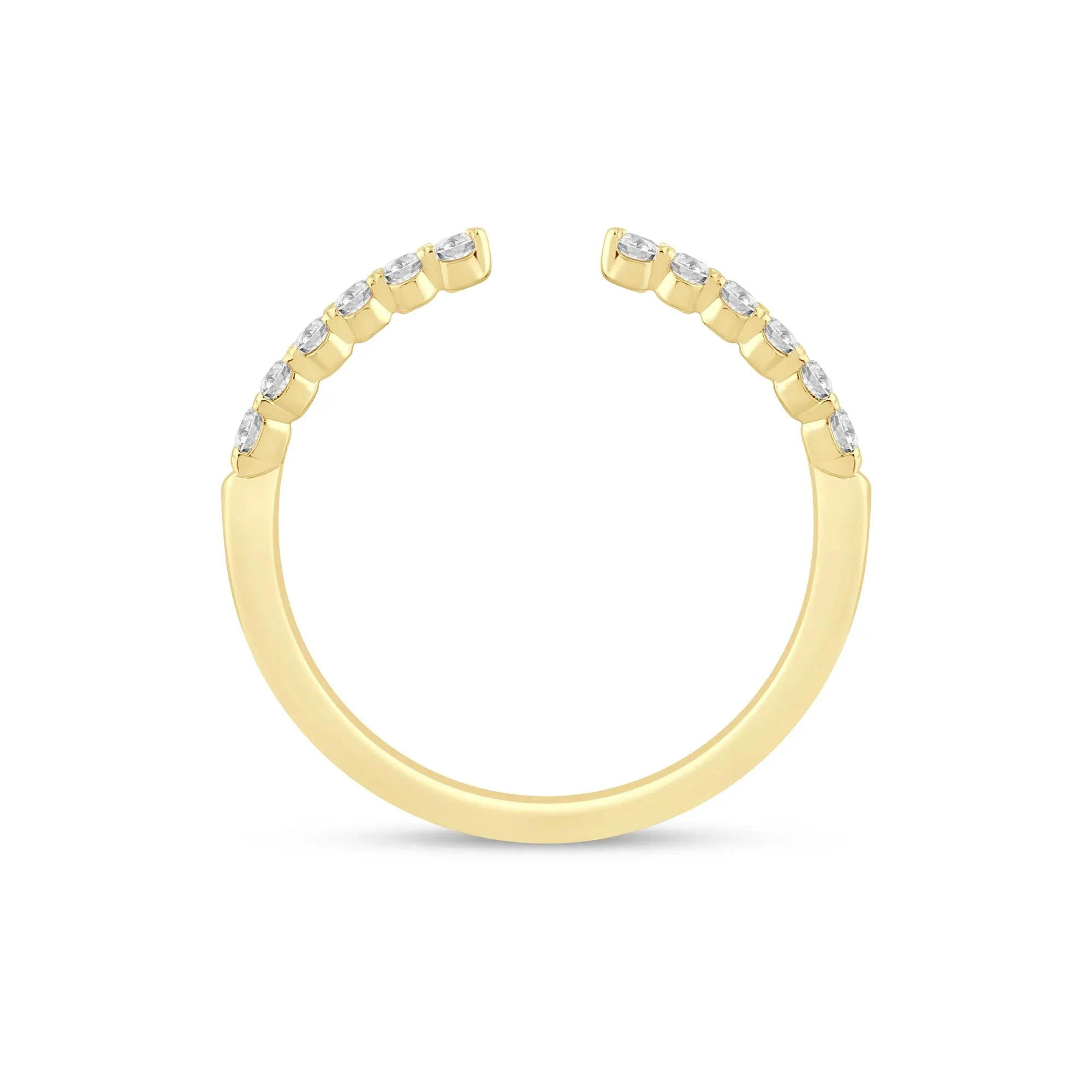 1/4 CT. Tw. Round Diamond Open Band Ring 14K Yellow Gold Size 6 1mm - Image 2