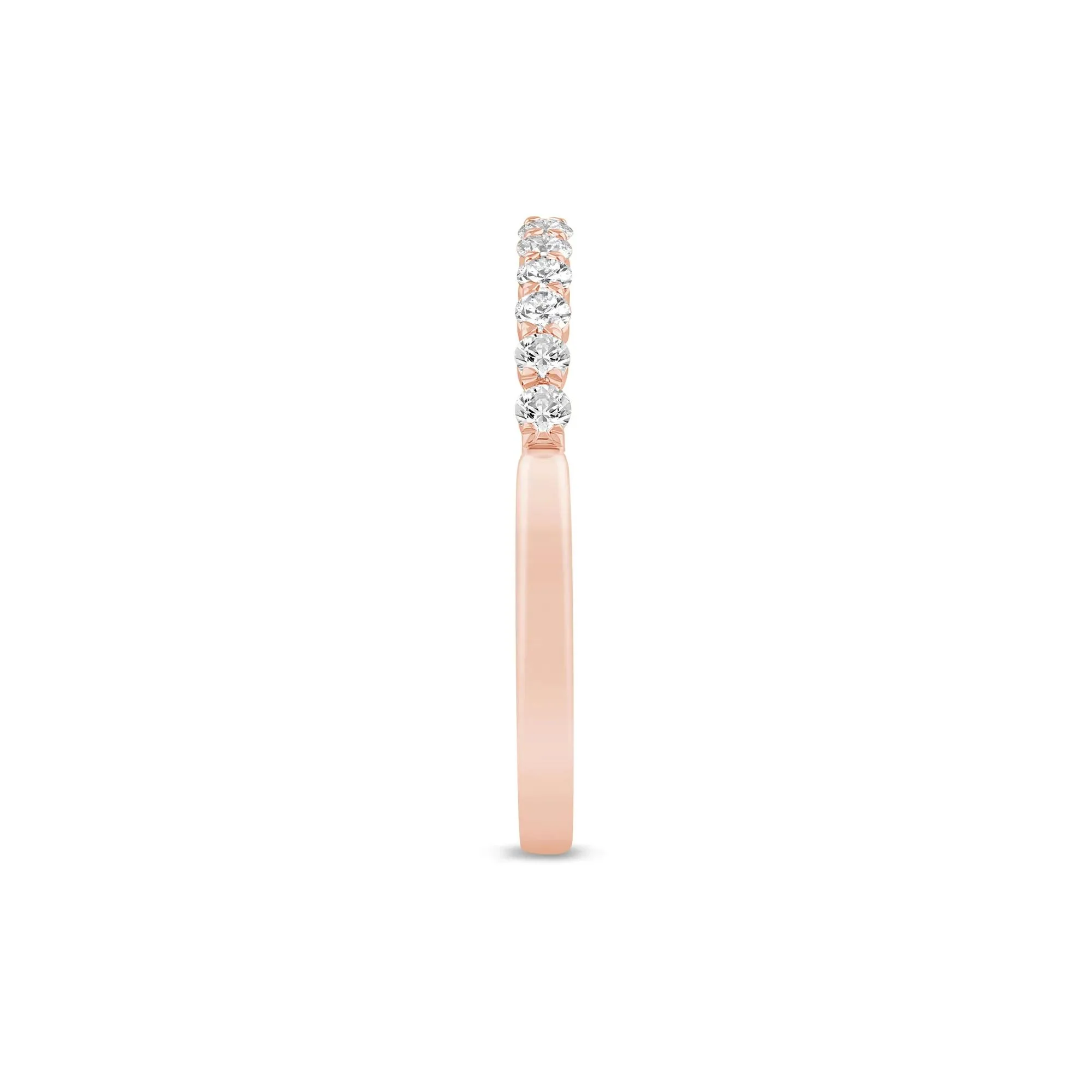1/4 CT. Tw. Round Diamond Open Band Ring 14K Rose Gold Size 8 1mm - Image 3