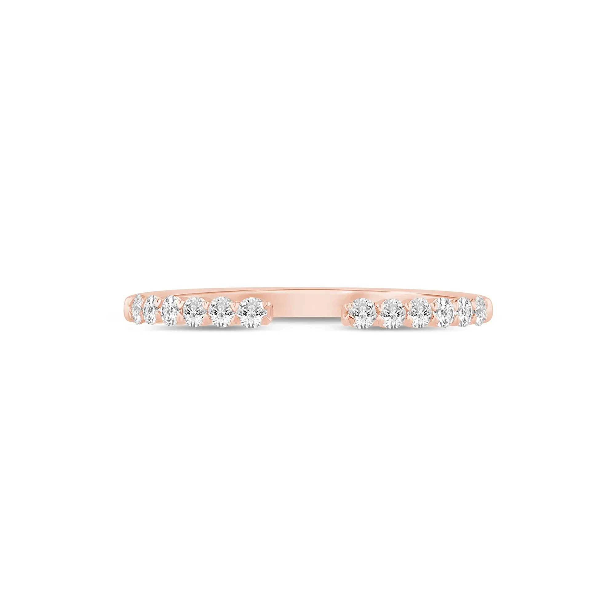 1/4 CT. Tw. Round Diamond Open Band Ring 14K Rose Gold Size 8.5 1mm