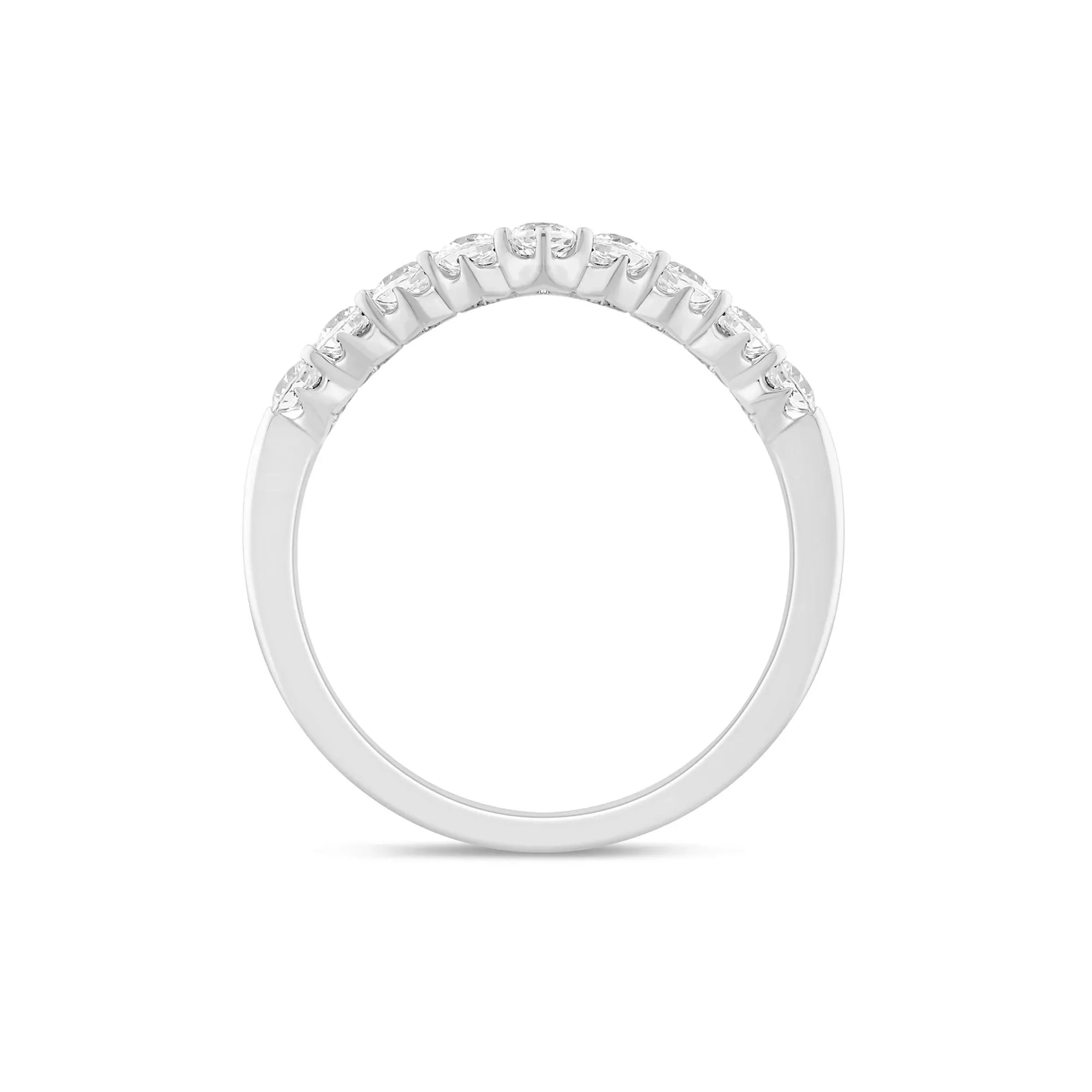 1/2 CT. Tw. Lab Grown Diamond Chevron Band Ring 14K White Gold Round Brilliant Cut Size 5.5 1mm - Image 2