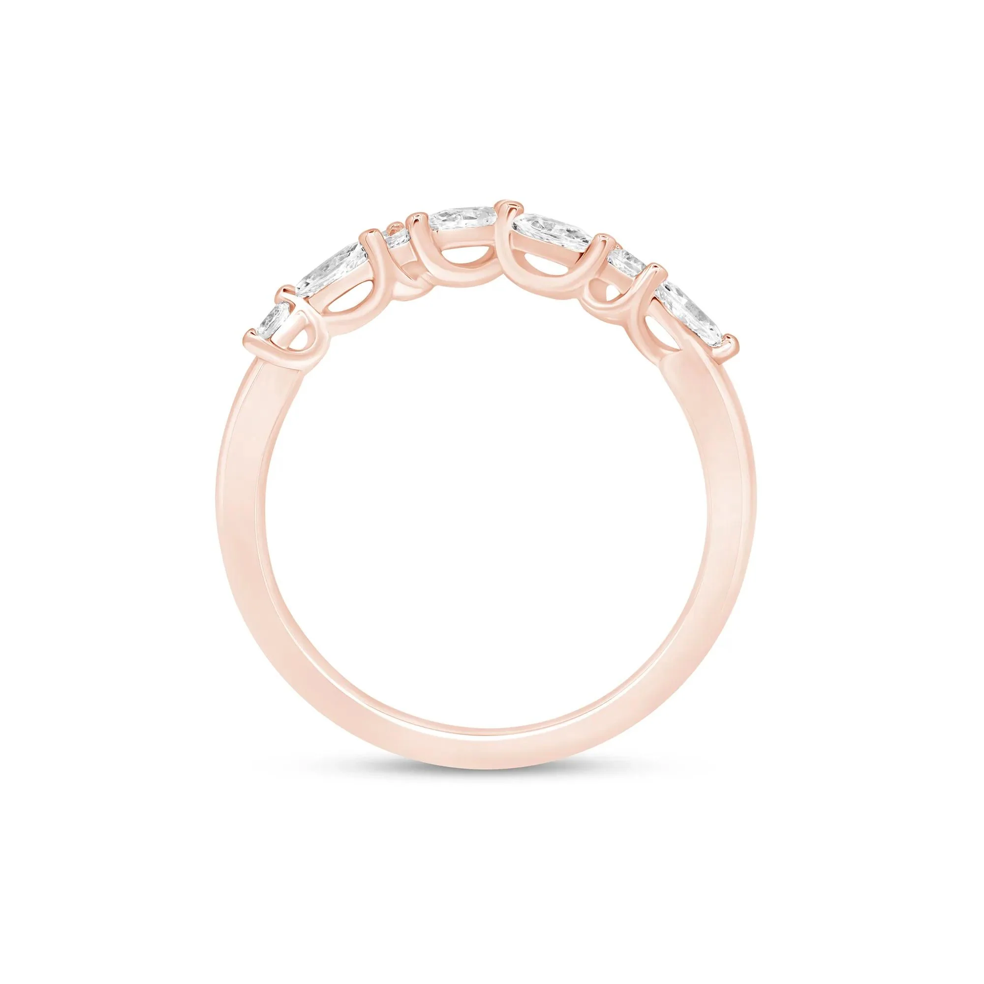 1/3 CT. Tw. Diamond Chevron Band Ring 14K Rose Gold Size 9 1mm - Image 2