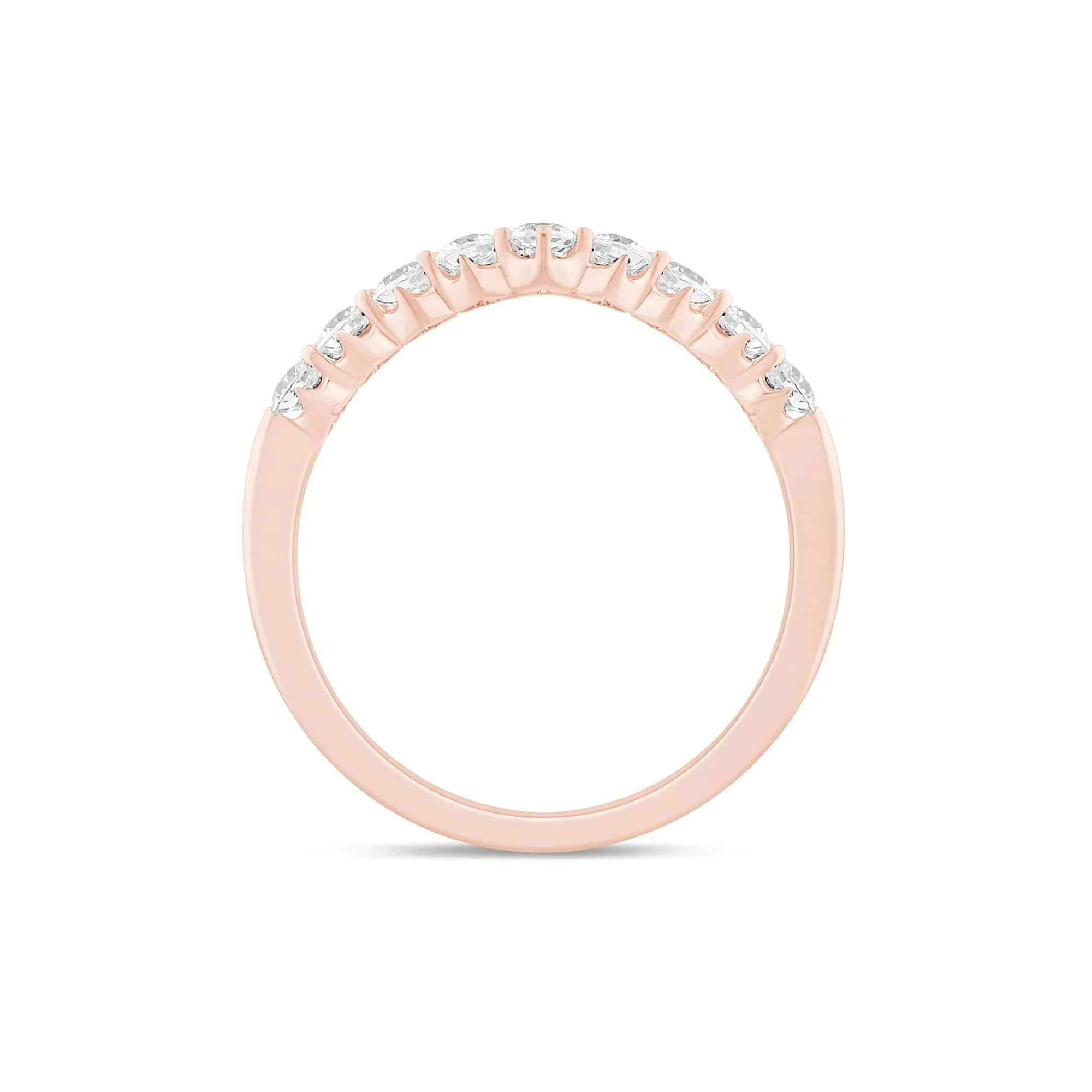 1/2 CT. Tw. Lab Grown Diamond Chevron Band Ring 14K Rose Gold Round Brilliant Cut Size 9 1mm - Image 2