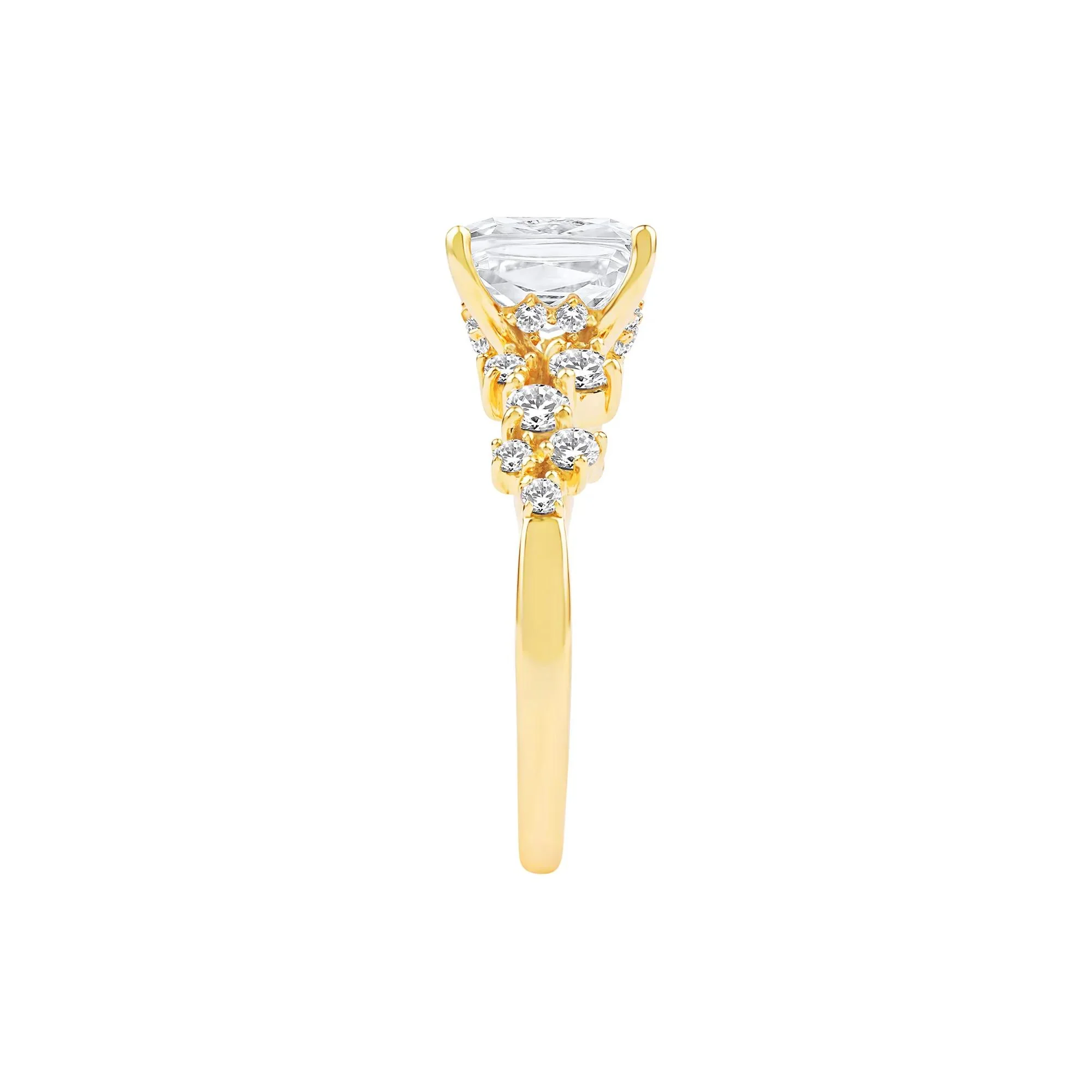 2 1/2 CT. Tw. Lab Grown Diamond Elongated Cushion-Cut Engagement Ring 14K Yellow Gold Size 7.5 2mm - Image 3