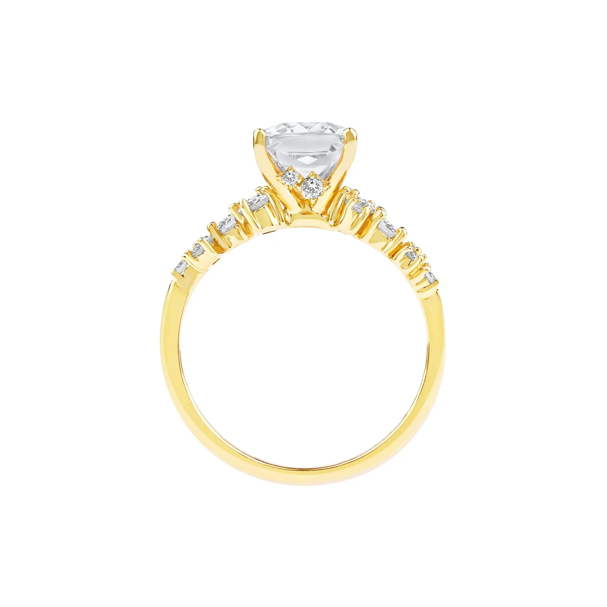 2 1/2 CT. Tw. Lab Grown Diamond Elongated Cushion-Cut Engagement Ring 14K Yellow Gold Size 8.5 2mm - Image 2