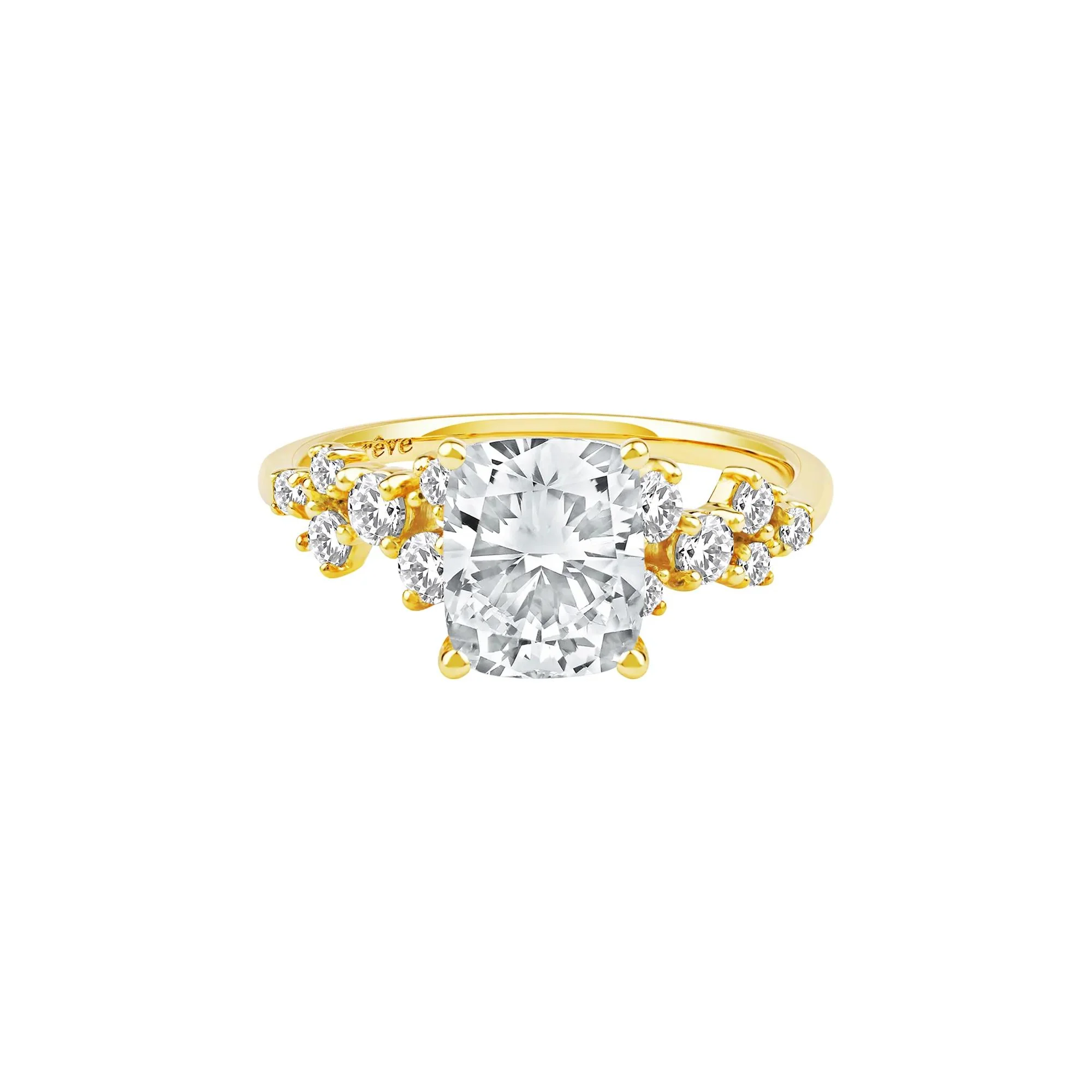 2 1/2 CT. Tw. Lab Grown Diamond Elongated Cushion-Cut Engagement Ring 14K Yellow Gold Size 9 2mm