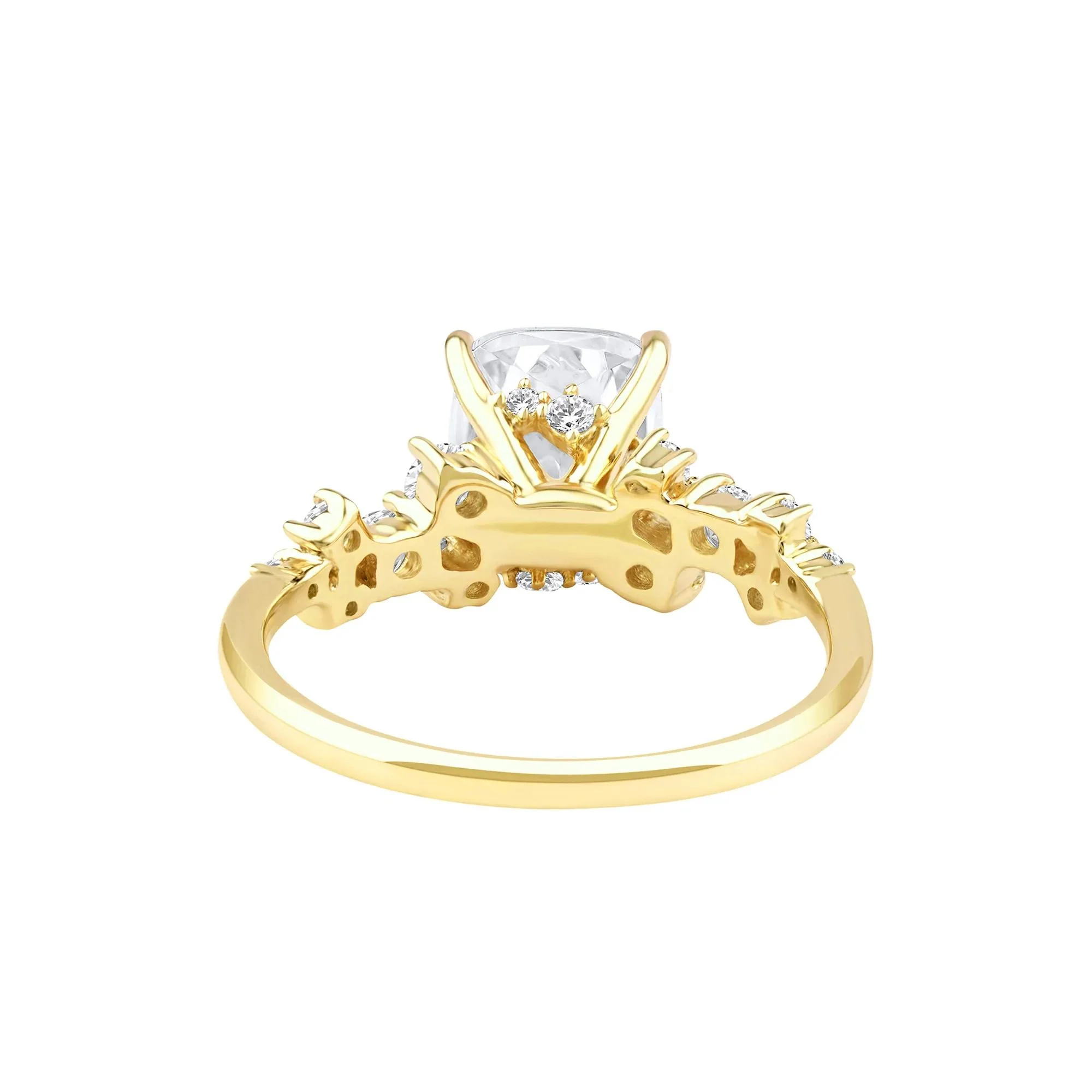2 1/2 CT. Tw. Lab Grown Diamond Elongated Cushion-Cut Engagement Ring 14K Yellow Gold Size 9.5 2mm - Image 4