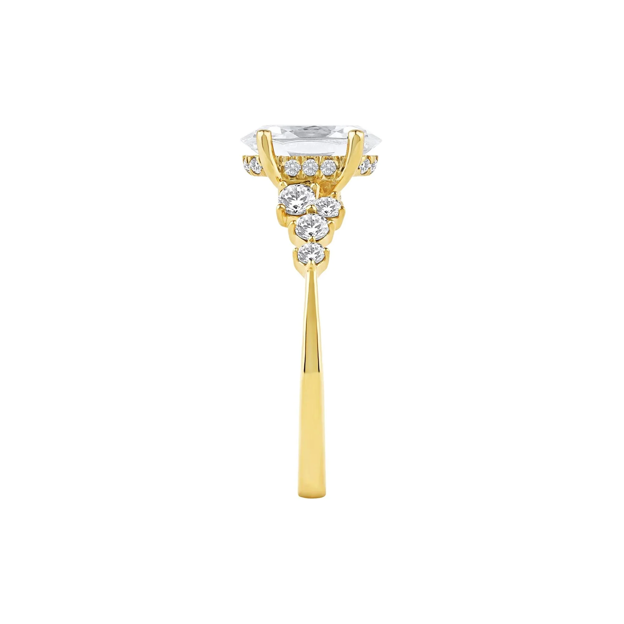 2 1/2 CT. Tw. Lab Grown Diamond Oval-Shaped Engagement Ring 14K Yellow Gold Round Brilliant Cut Size 6 2mm - Image 3