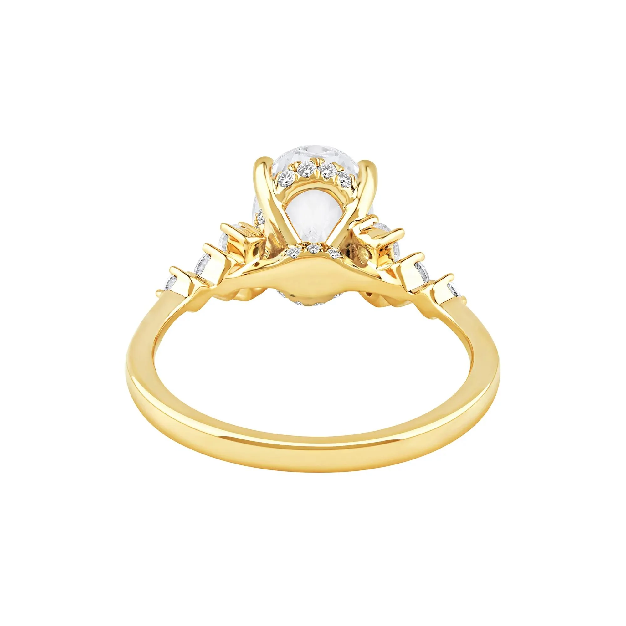 2 1/2 CT. Tw. Lab Grown Diamond Oval-Shaped Engagement Ring 14K Yellow Gold Round Brilliant Cut Size 9 2mm - Image 4