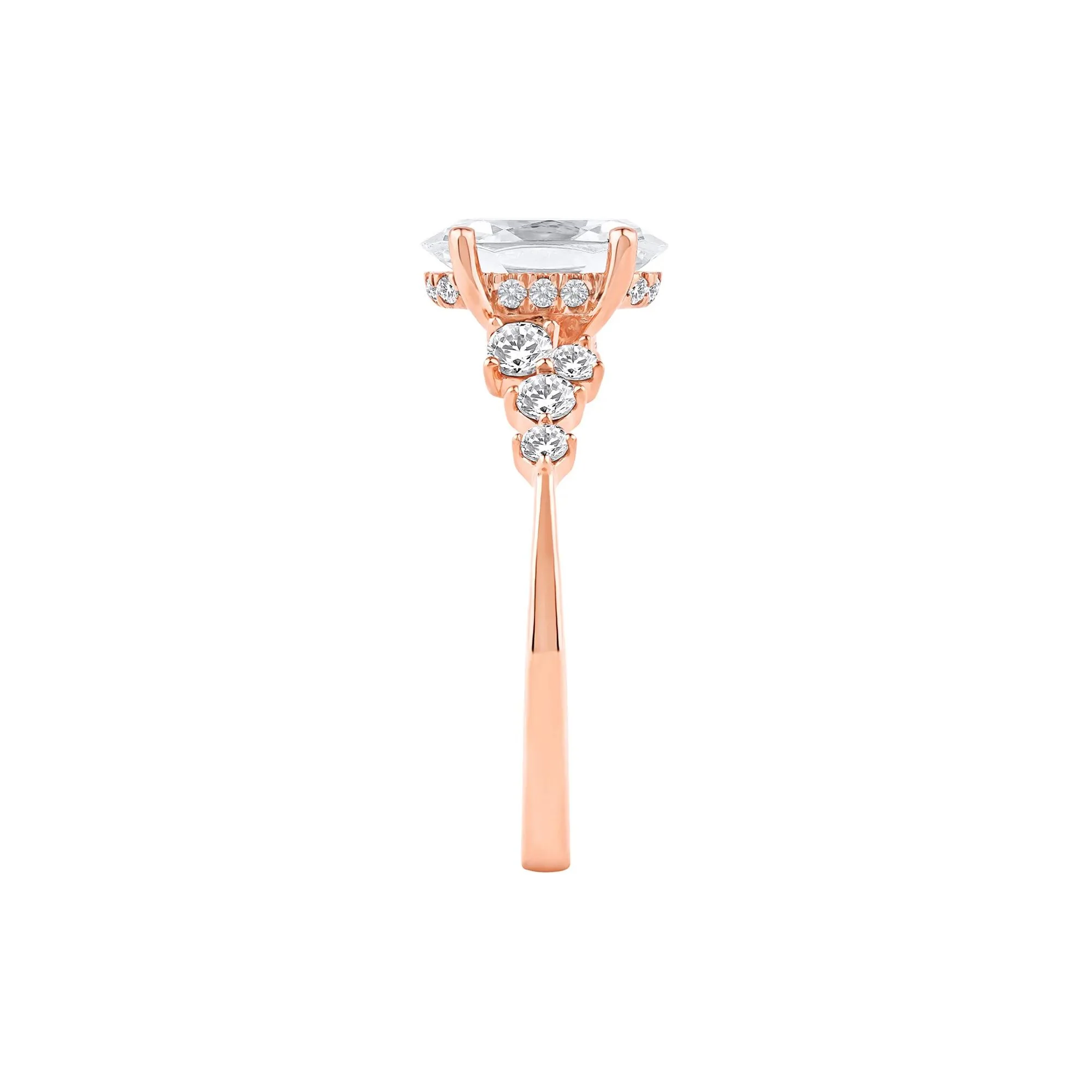 2 1/2 CT. Tw. Lab Grown Diamond Oval-Shaped Engagement Ring 14K Rose Gold Round Brilliant Cut Size 6 2mm - Image 3