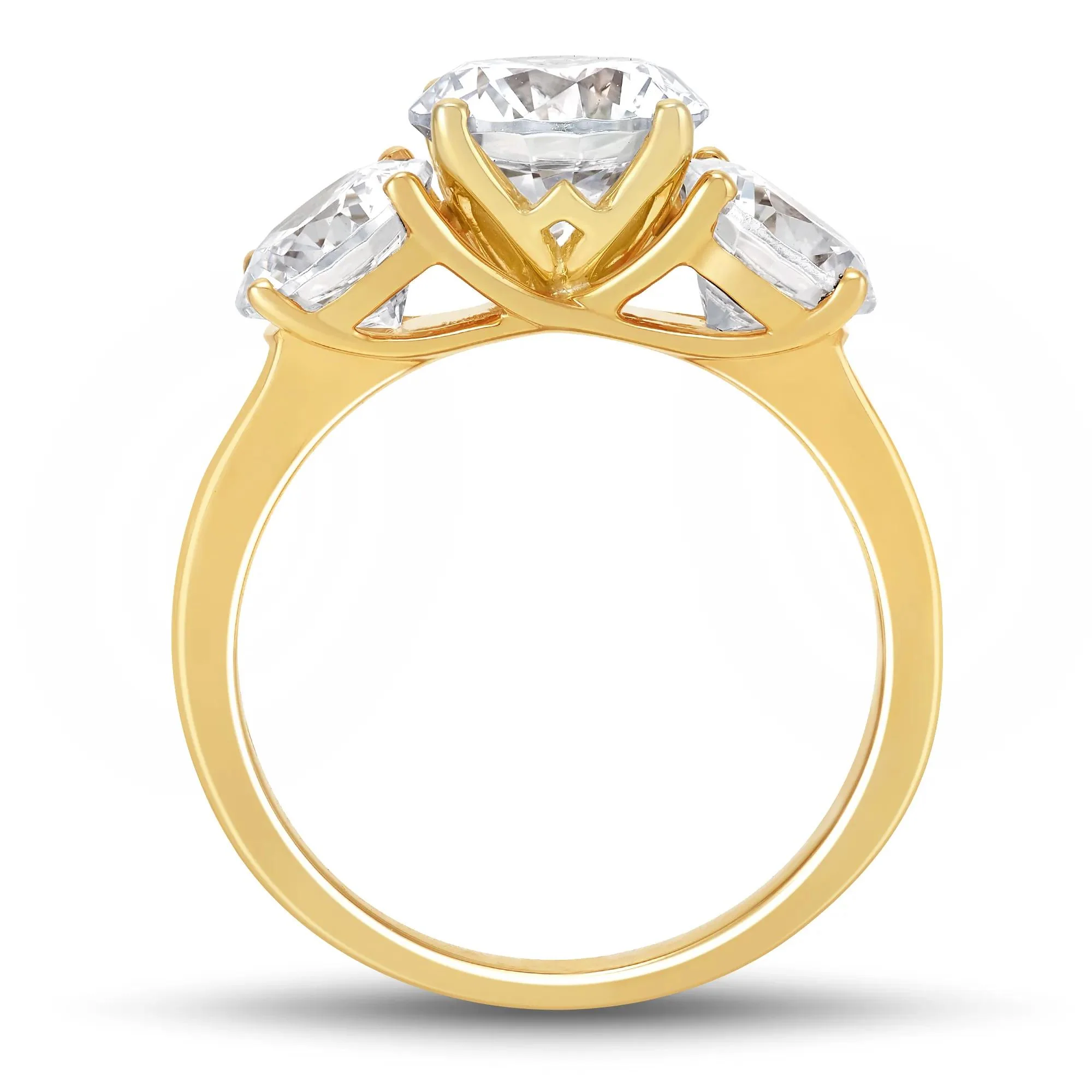 4 1/2 CT. Tw. Lab Grown Diamond Engagement Ring 14K Yellow Gold Round Brilliant Cut Size 8.5 2mm - Image 2