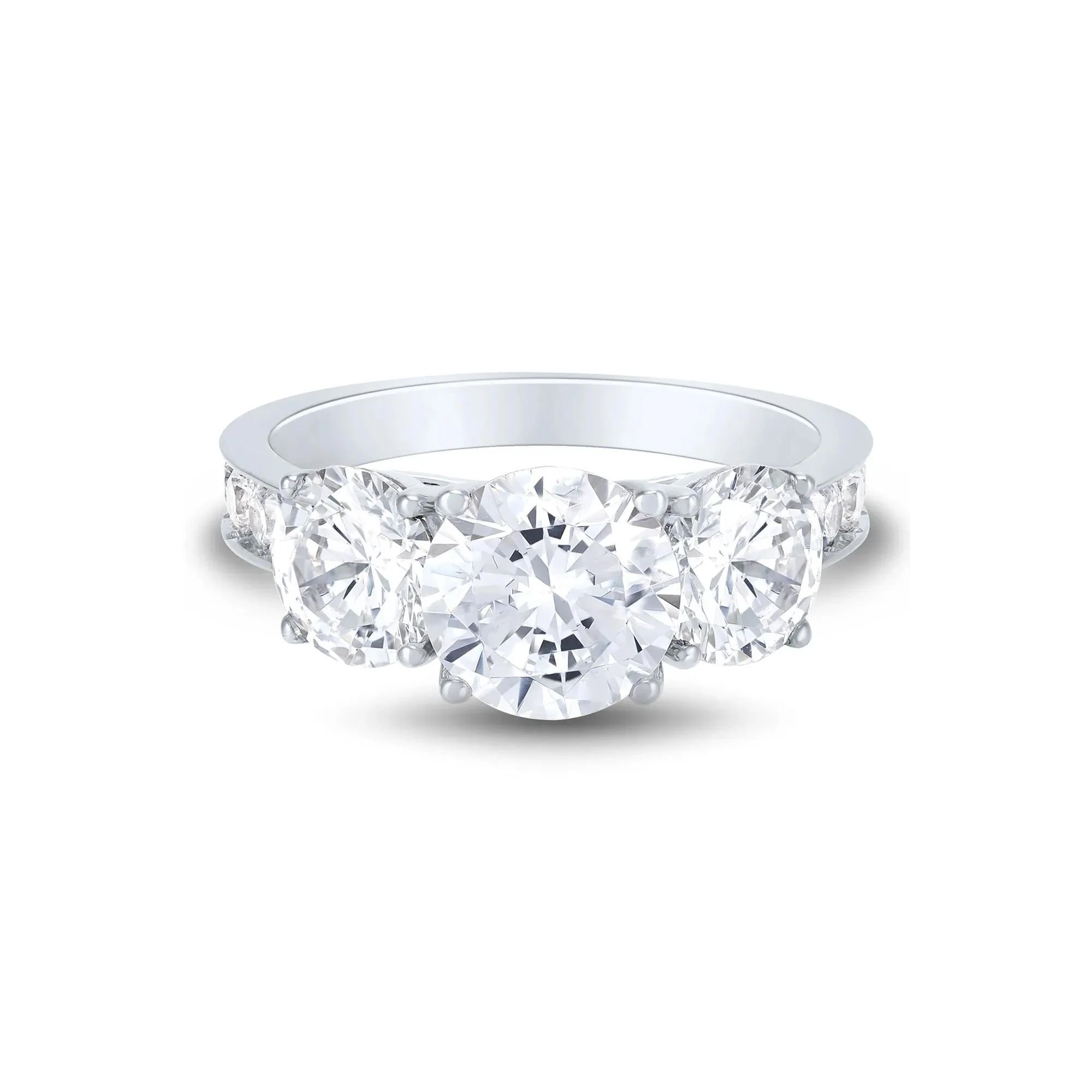 4 1/2 CT. Tw. Lab Grown Diamond Engagement Ring 14K White Gold Round Brilliant Cut Size 7 2mm