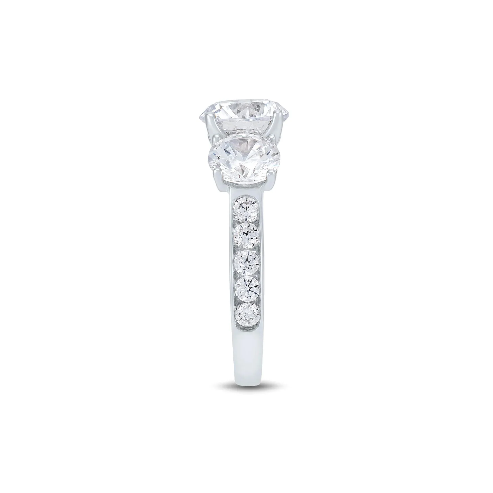4 1/2 CT. Tw. Lab Grown Diamond Engagement Ring 14K White Gold Round Brilliant Cut Size 8.5 2mm - Image 3