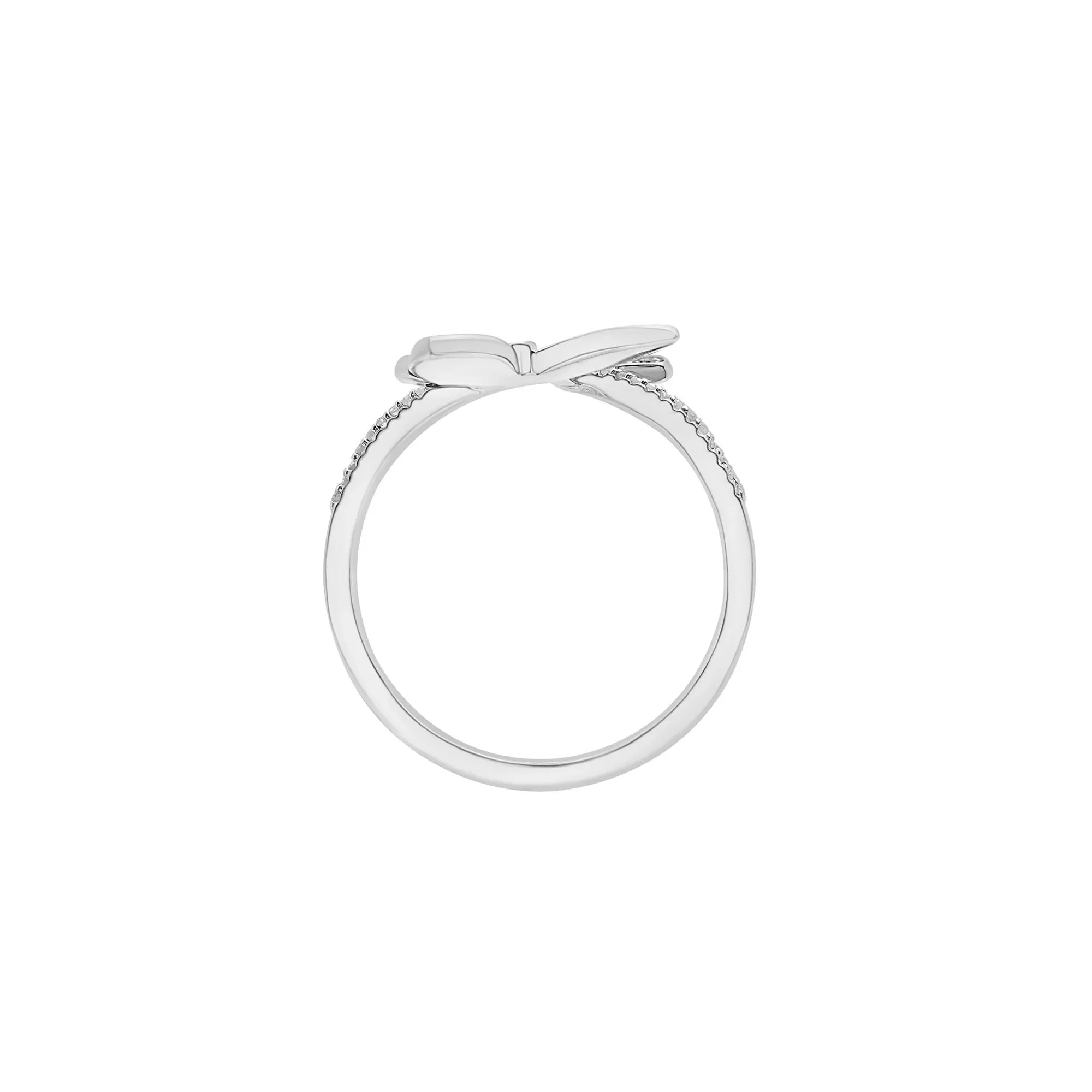 1/2 CT. Tw. Black and White Diamond Butterfly Ring .925 Sterling Silver Size 6 1mm - Image 2