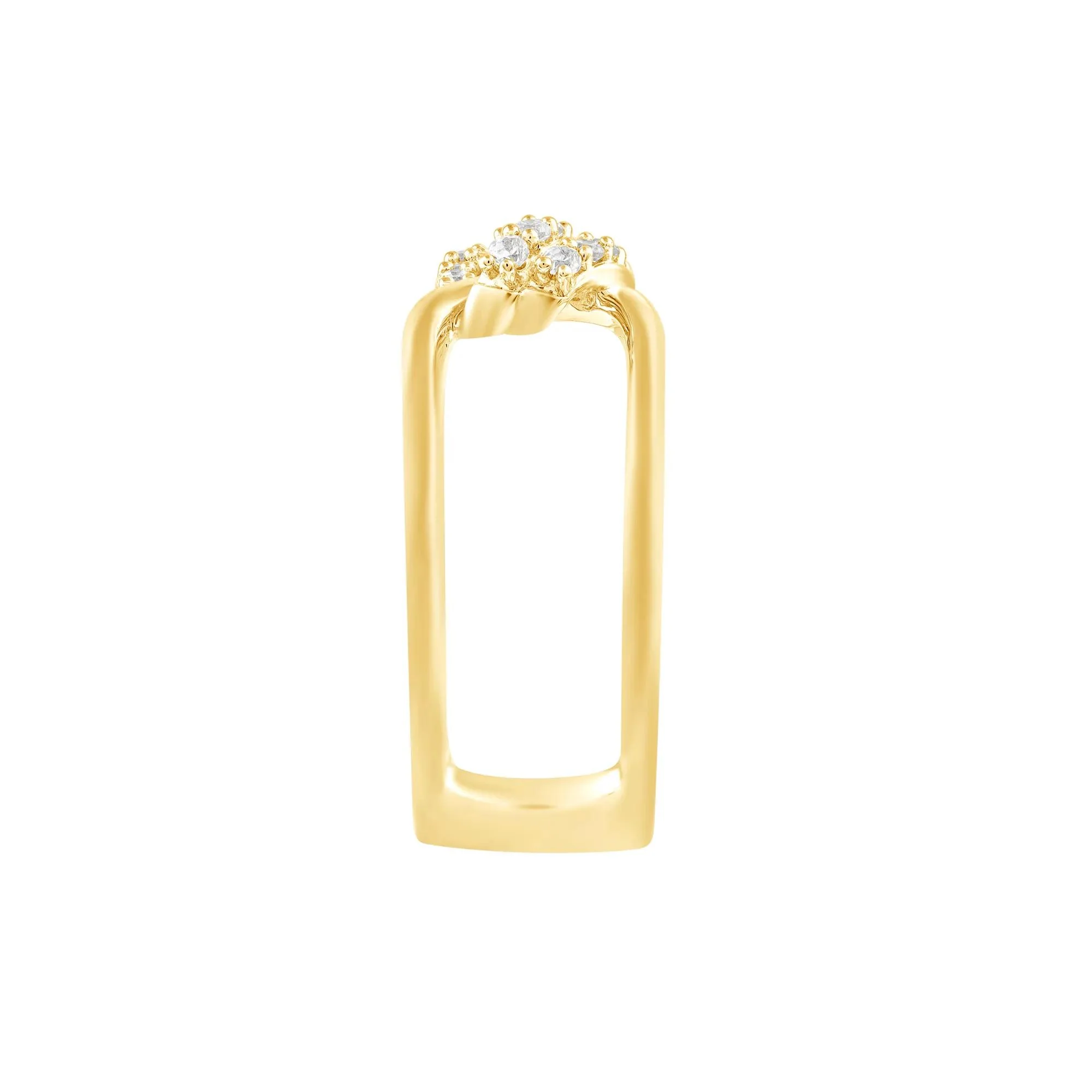 1/4 CT. Tw. Diamond Knot Ring 10K Yellow Gold Round Brilliant Cut Size 6.5 - Image 3