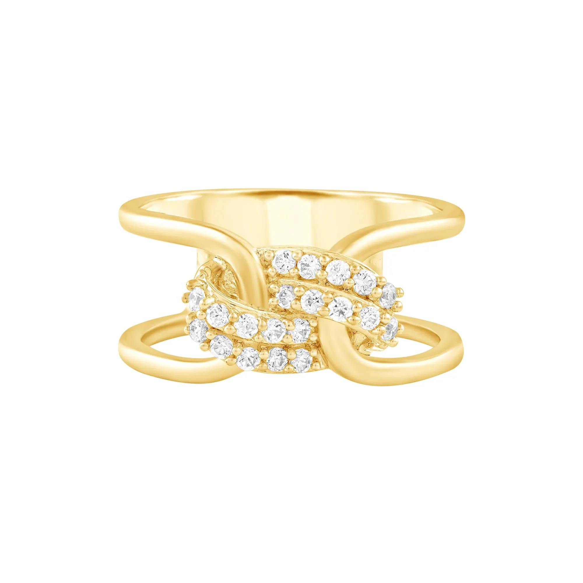 1/4 CT. Tw. Diamond Knot Ring 10K Yellow Gold Round Brilliant Cut Size 8.5