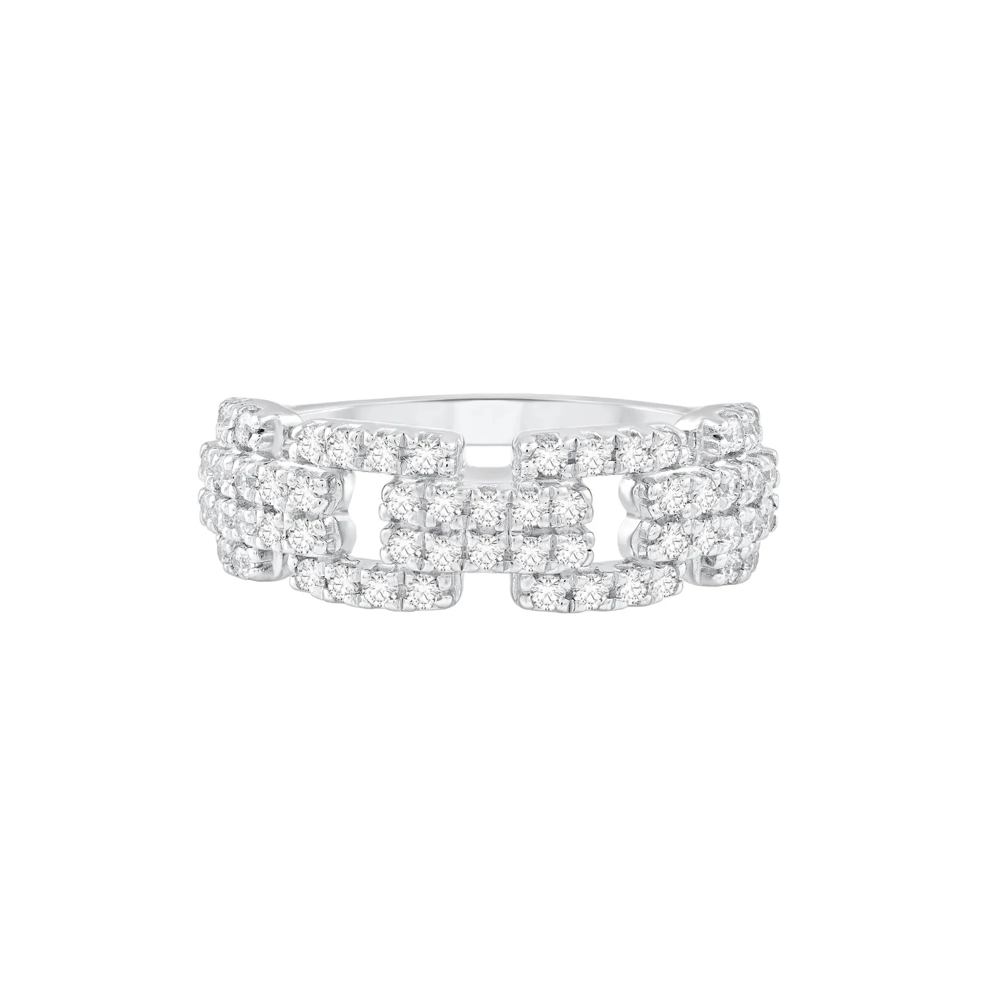 1/2 CT. Tw. Diamond Ring 10K White Gold Round Brilliant Cut Size 6