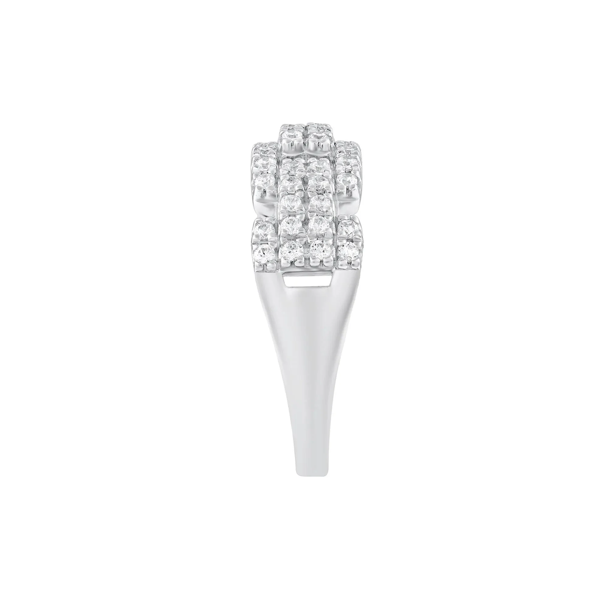 1/2 CT. Tw. Diamond Ring 10K White Gold Round Brilliant Cut Size 7 - Image 3