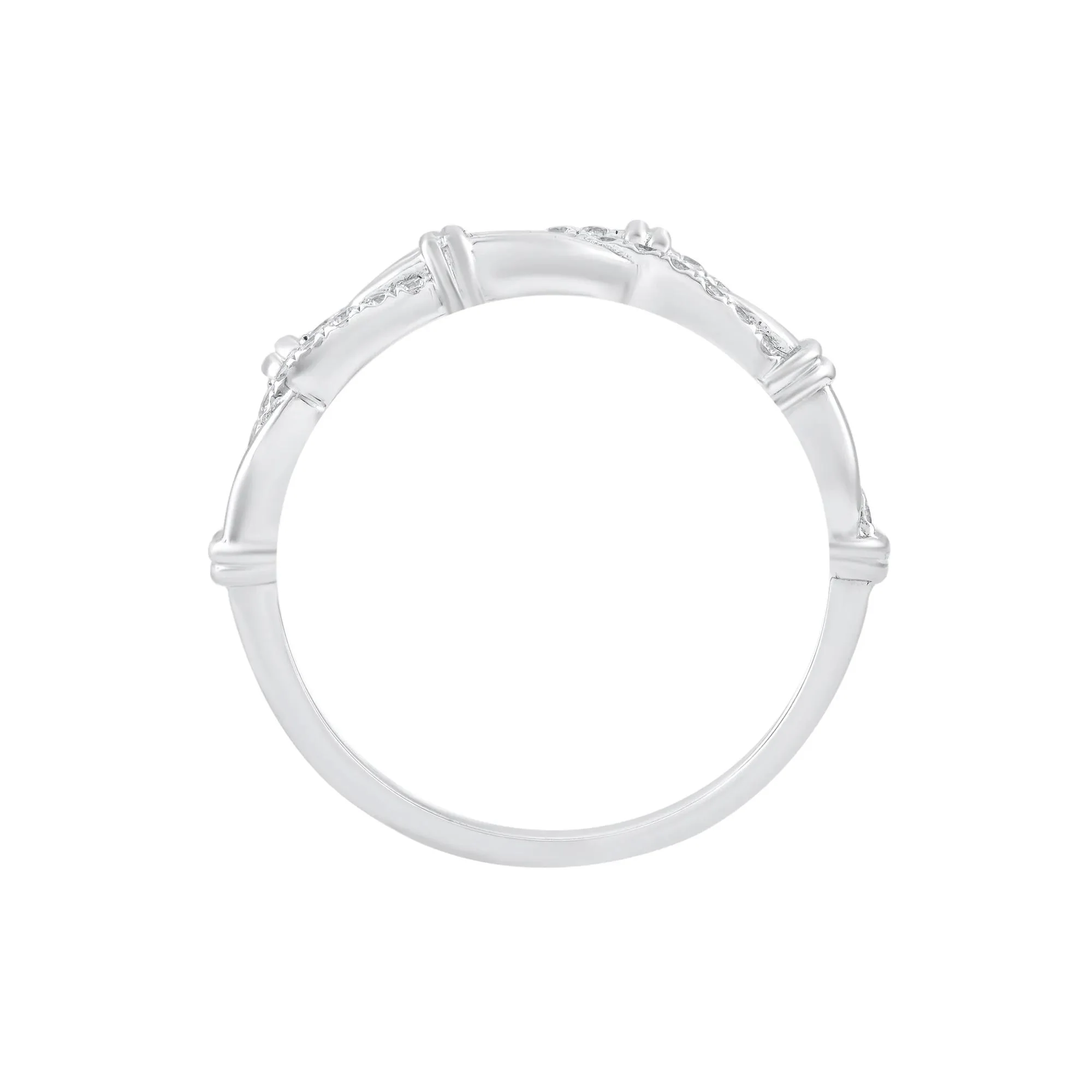 1/4 CT. Tw. Diamond Ring .925 Sterling Silver Round Brilliant Cut White Size 6 - Image 2