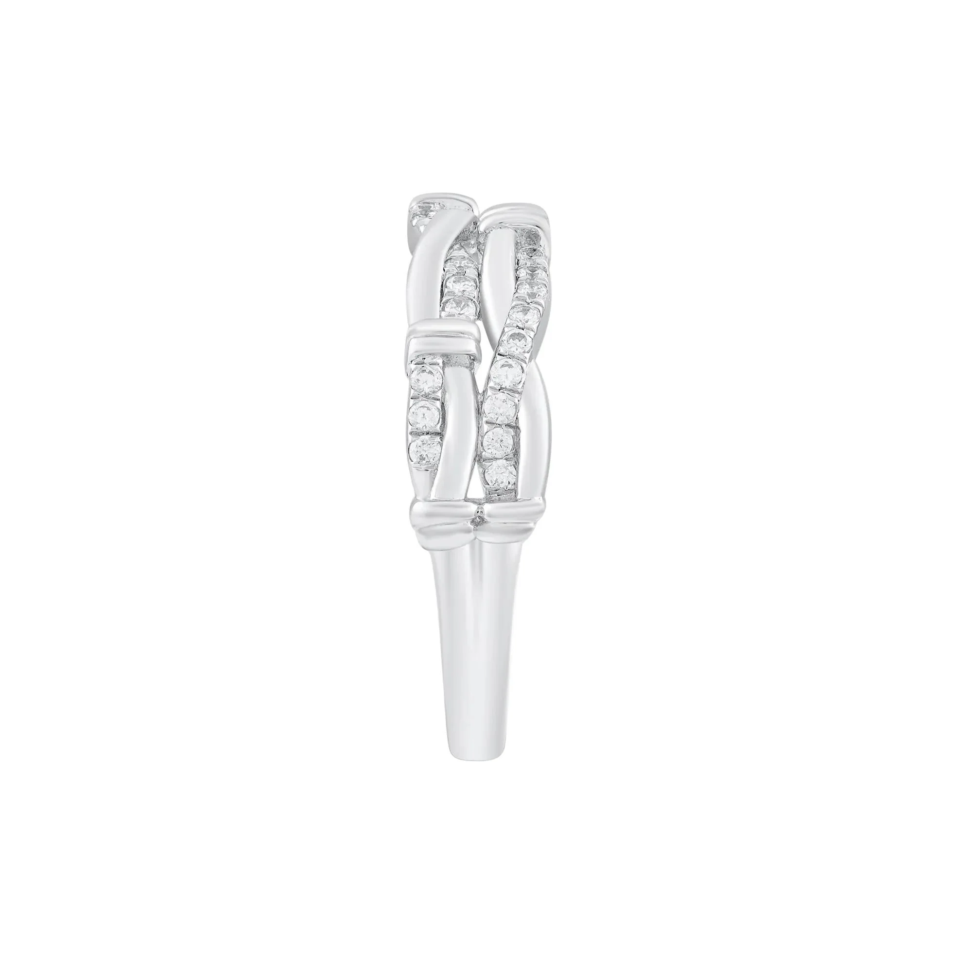 1/4 CT. Tw. Diamond Ring .925 Sterling Silver Round Brilliant Cut White Size 7 - Image 3