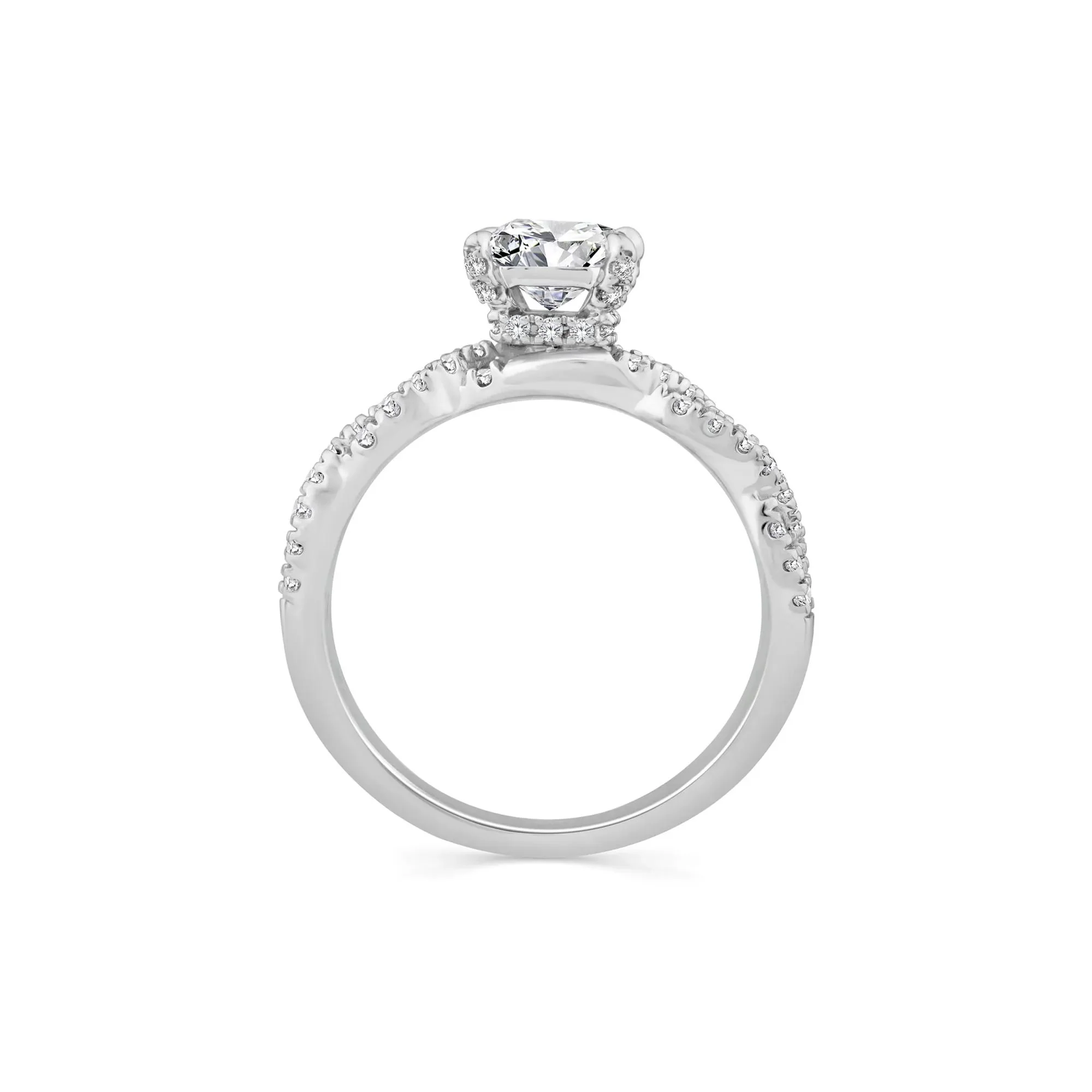 1 CT. Tw. Lab Grown Diamond Princess-Cut Engagement Ring 10K White Gold Round Brilliant Cut Size 9 - Image 2