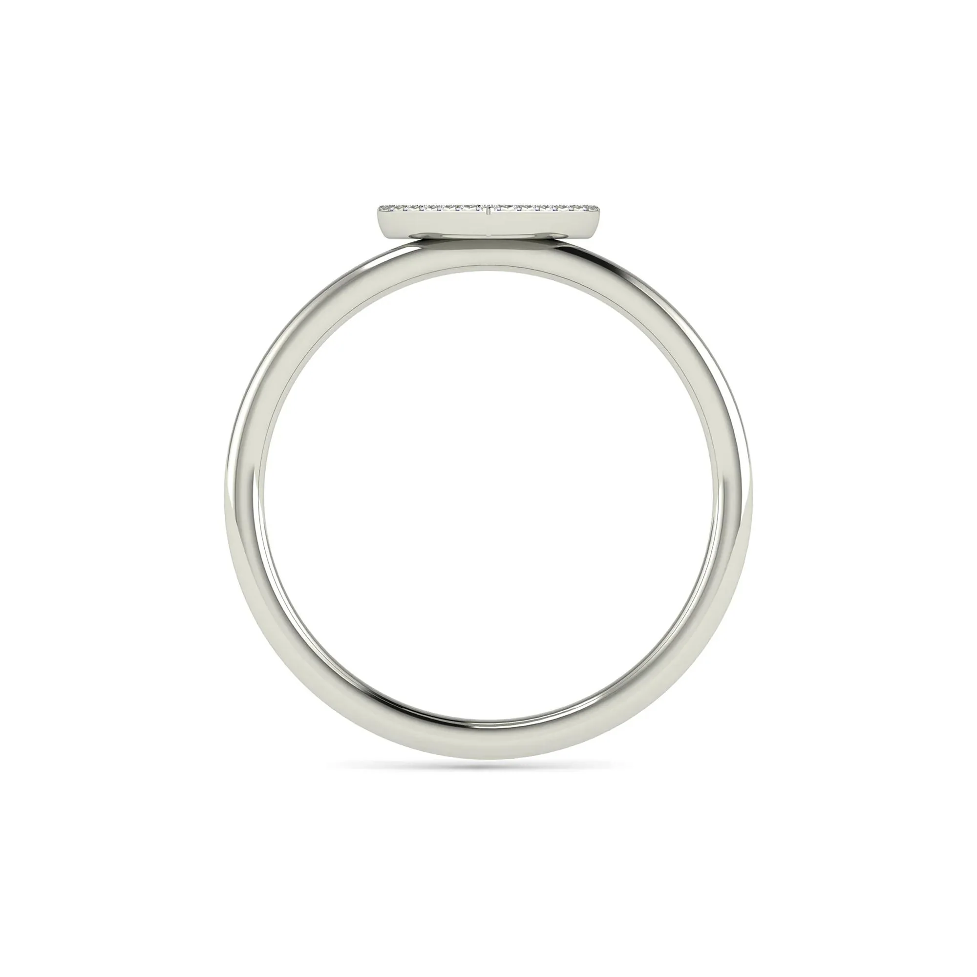 Diamond Heart Ring 14K White Gold (1/8 CT Tw.) Size 4 1.5mm - Image 2