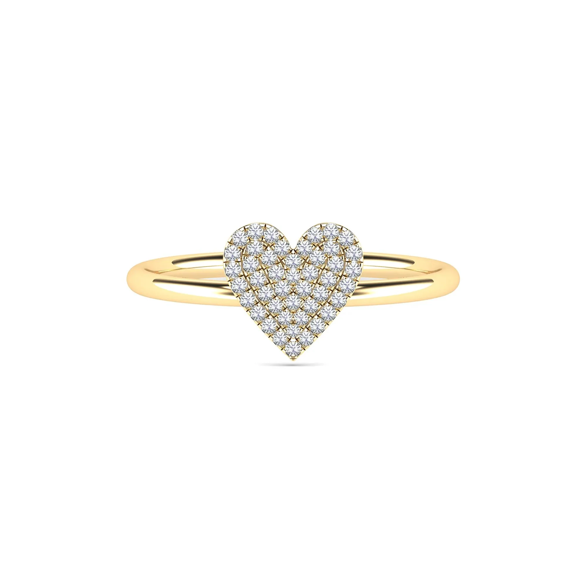 1/8 CT. Tw. Diamond Heart Ring 14K Yellow Gold Size 6.5 1.5mm