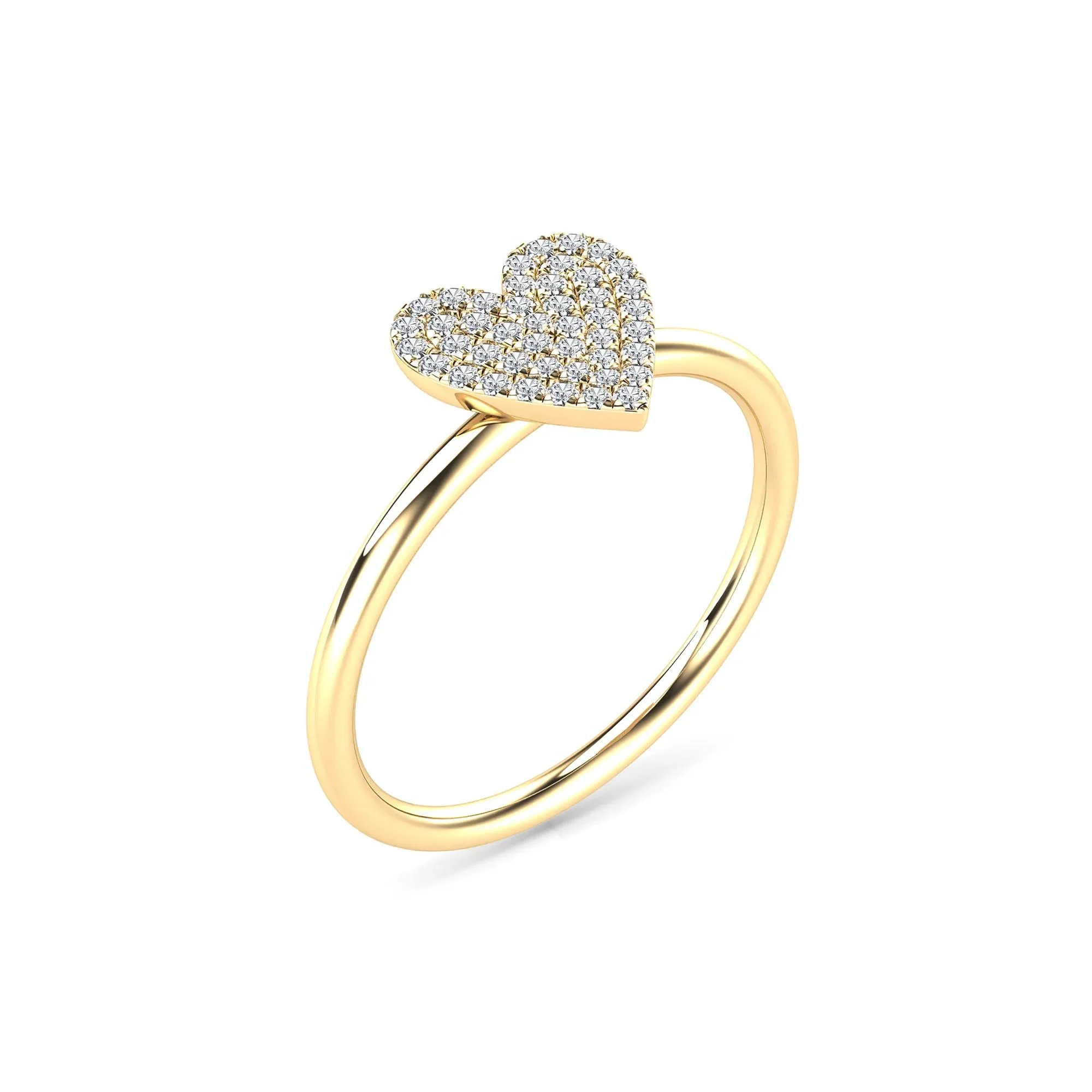 1/8 CT. Tw. Diamond Heart Ring 14K Yellow Gold Size 8.5 1.5mm - Image 5
