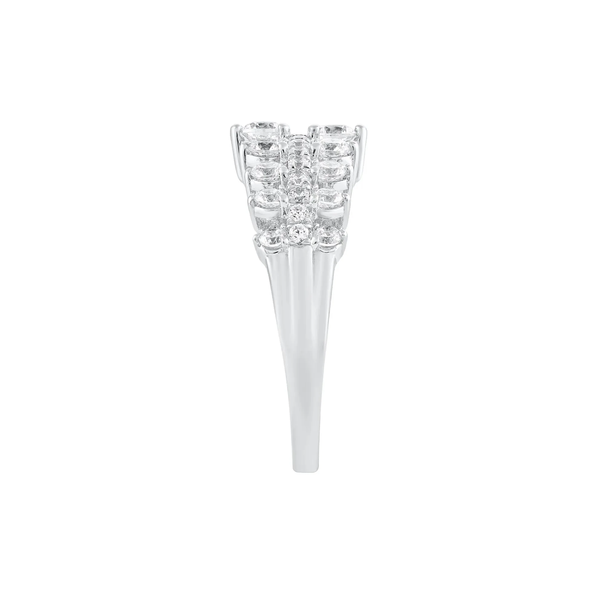 1 CT. Tw. Diamond Band Ring 10K White Gold Round Brilliant Cut Size 6.5 - Image 3