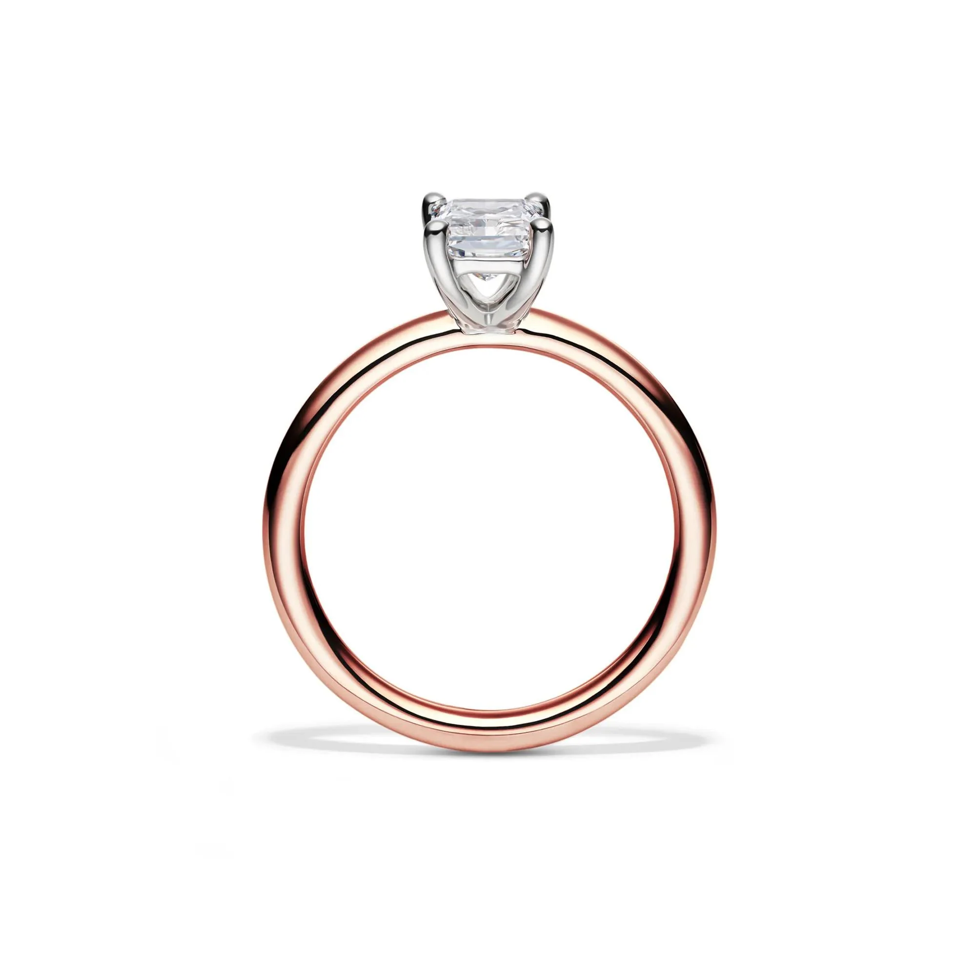 Lab Grown Diamond Radiant-Cut Solitaire Ring 14K Rose Gold (1 CT.) Size 4.5 2mm - Image 2