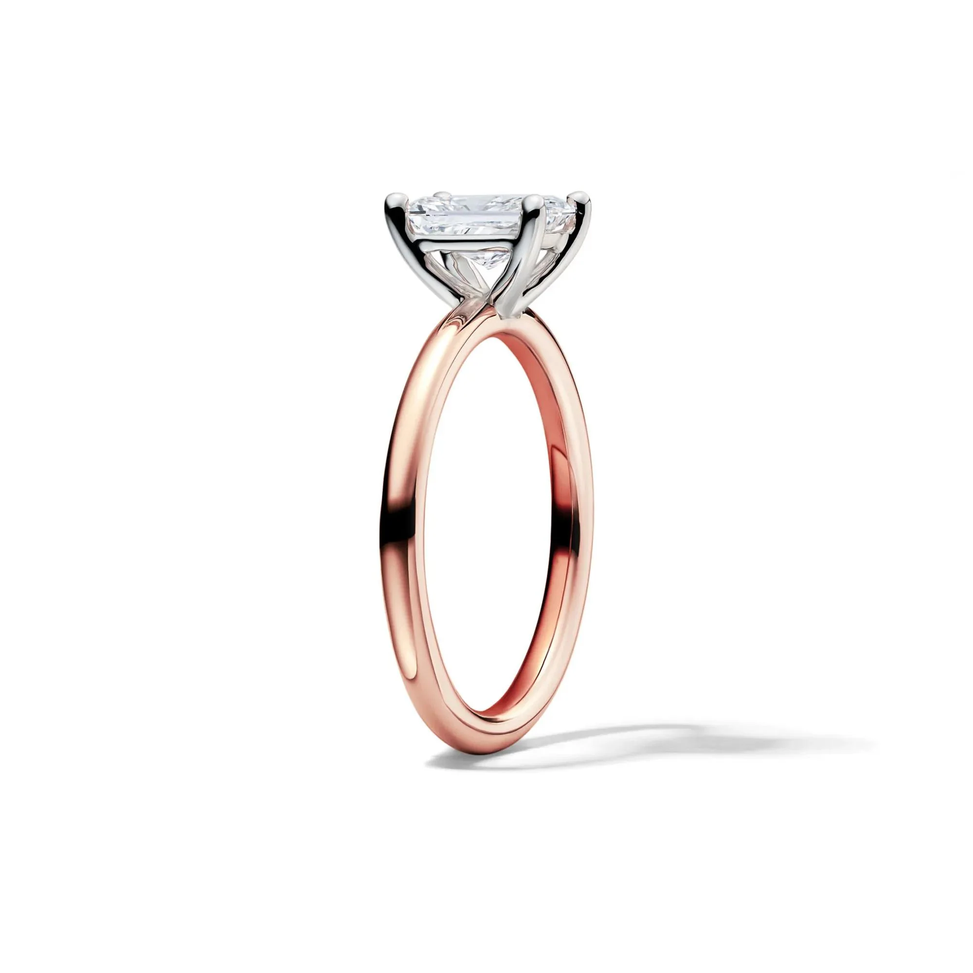 Lab Grown Diamond Radiant-Cut Solitaire Ring 14K Rose Gold (1 CT.) Size 9 2mm - Image 3
