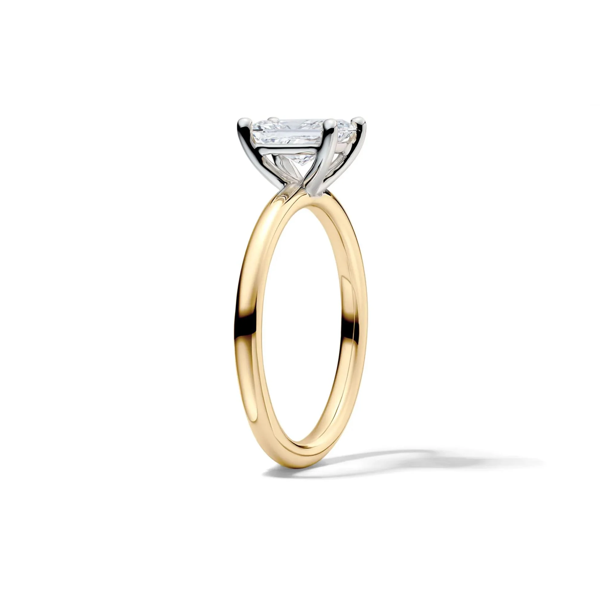 Lab Grown Diamond Radiant-Cut Solitaire Ring 14K Yellow Gold (1 CT.) Size 4 2mm - Image 3